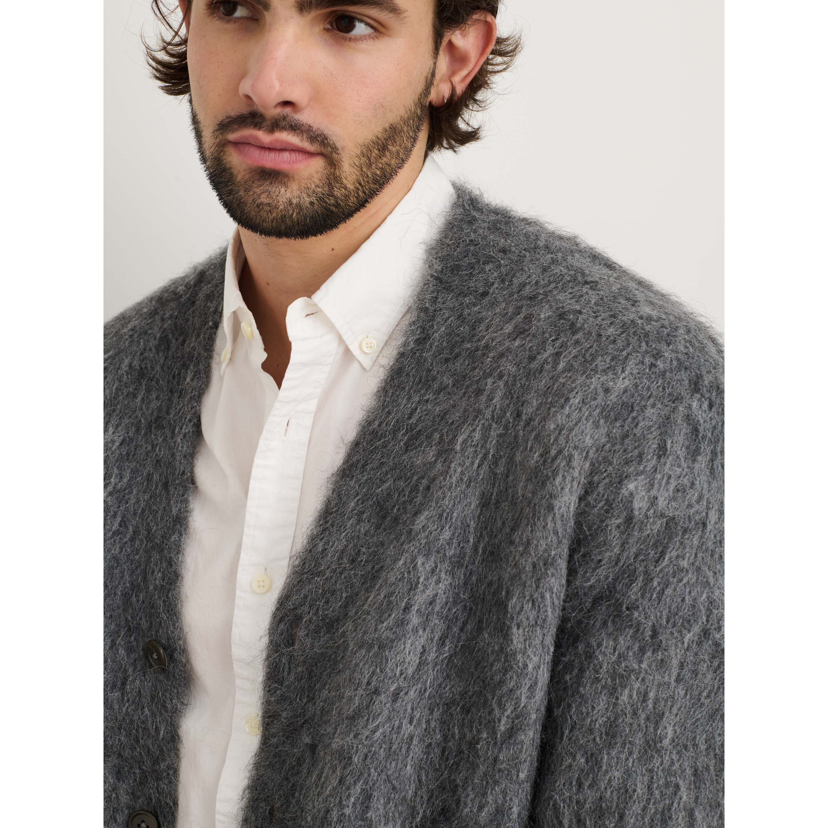 Alex Mill Brushed Alpaca Cardigan - Charcoal | Cardigan Sweaters