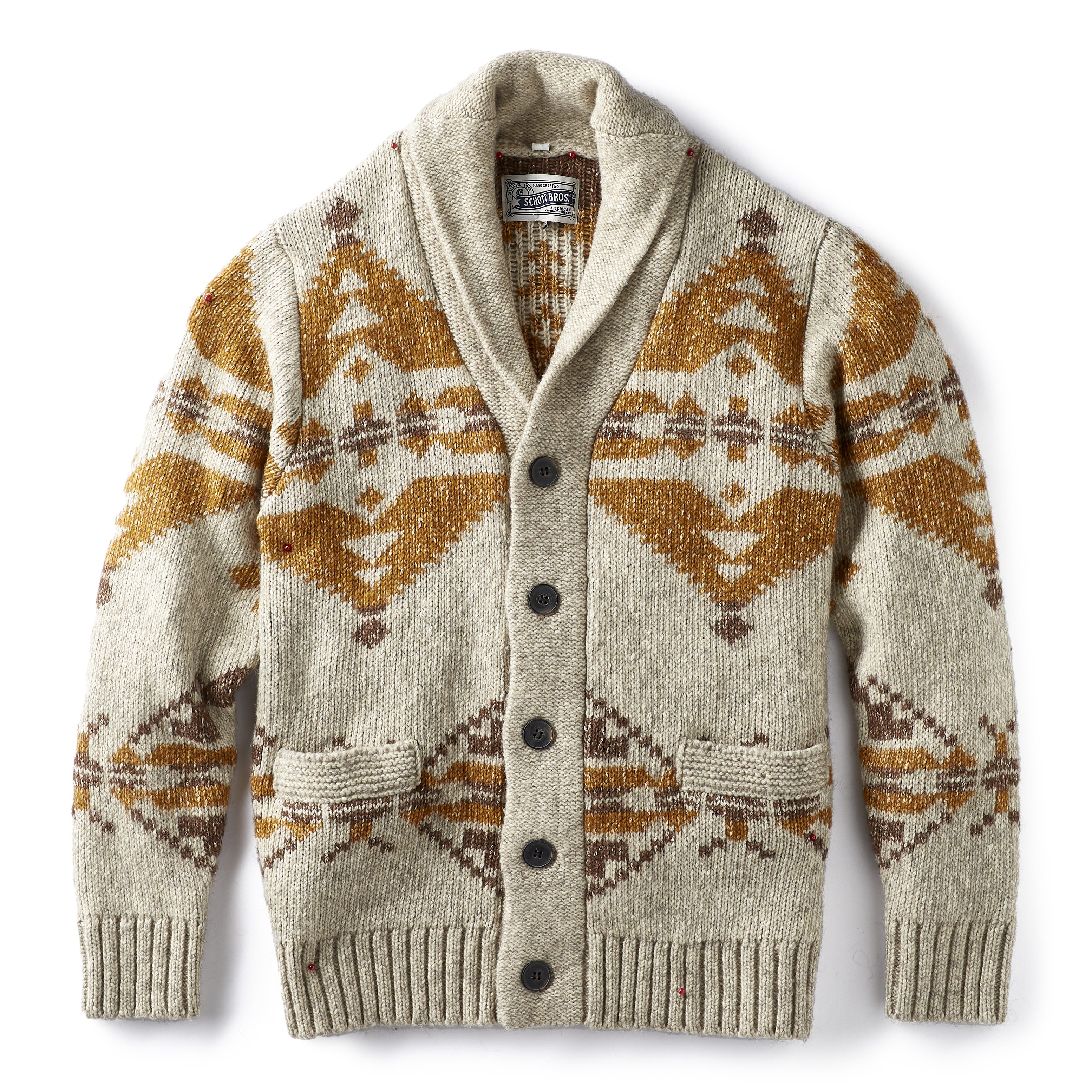 Schott Motif Blend Cardigan - Limestone | Cardigan Sweaters