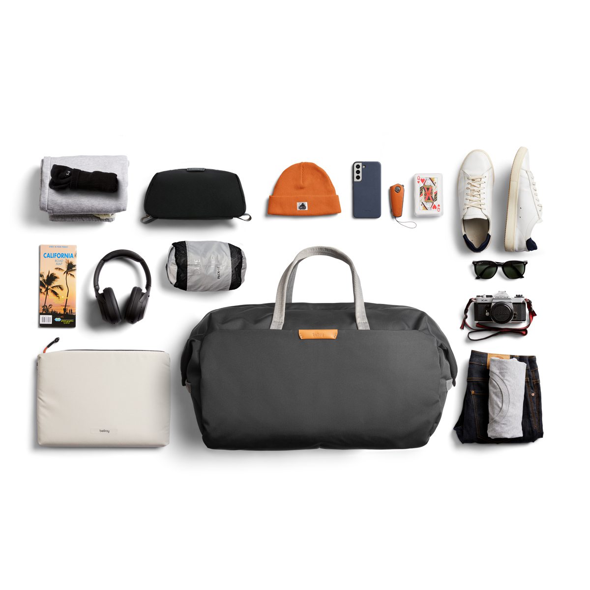 75▢Bellroy ClassicWeekende 45L UT0625-17 Bellroy Classic Weekender 45L - Slate | Duffel Bags | Huckberry