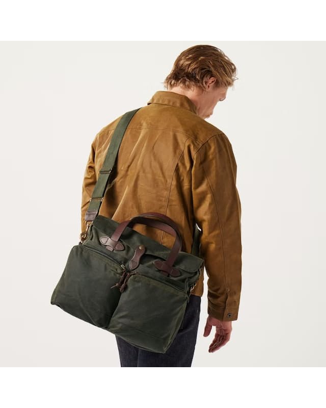 Filson 24-Hour Tin Cloth Briefcase 18L Otter Green