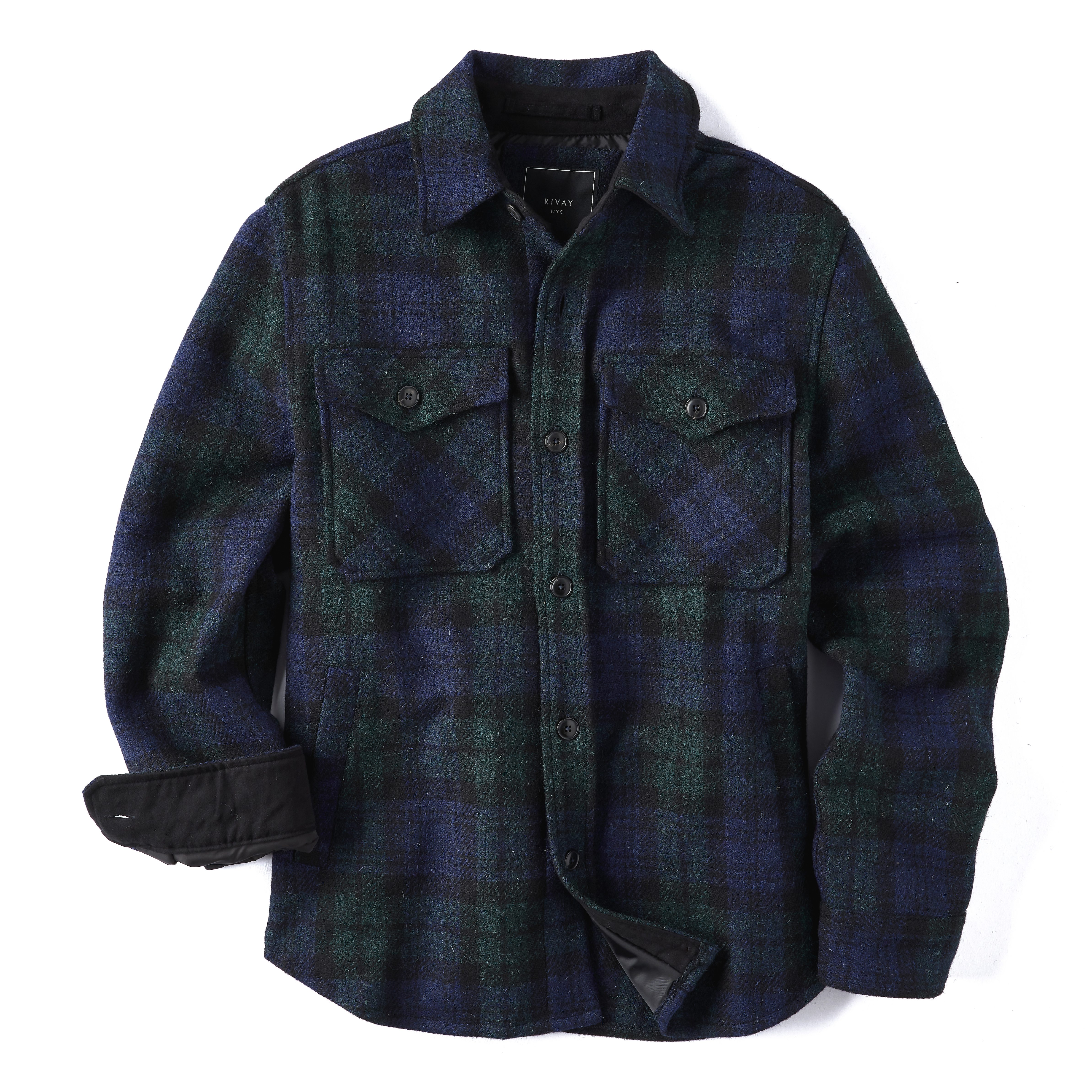 Harris Tweed Wool Plaid CPO Shirt Jacket