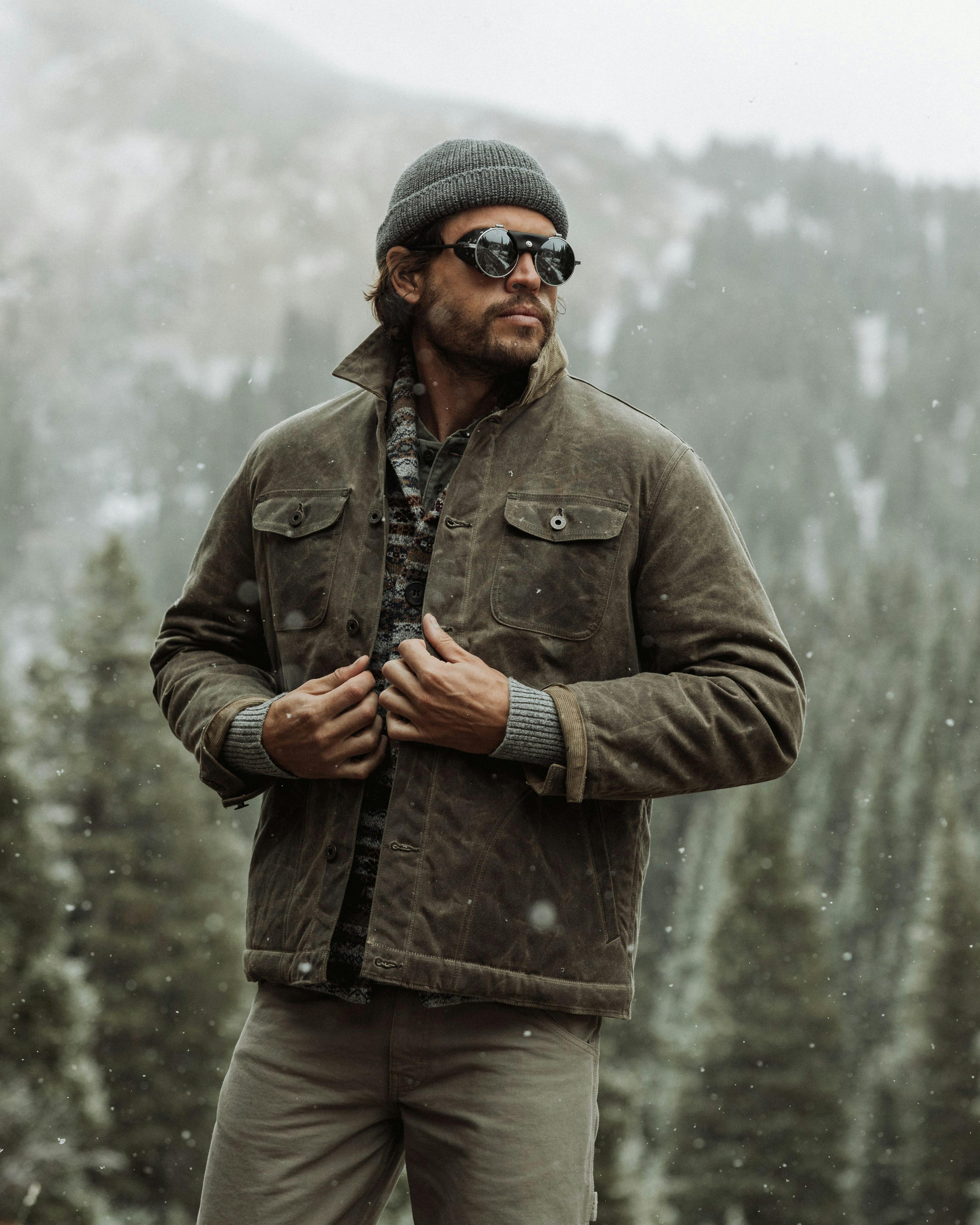 Flint and Tinder Flannel-Lined Quilted Waxed Rancher Jacket Dark