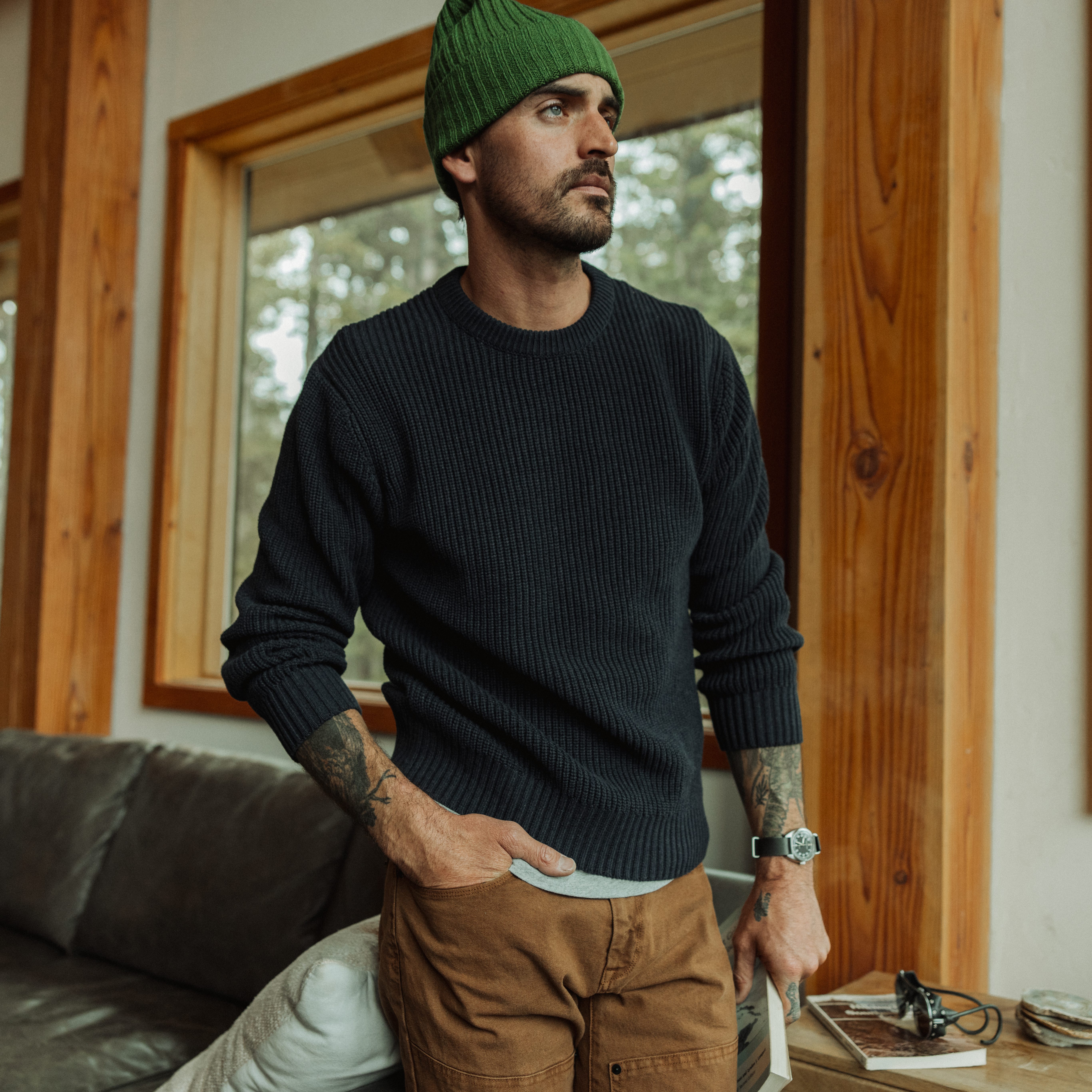 Wellen Bolinas Recycled Cotton Crewneck Sweater - Marled