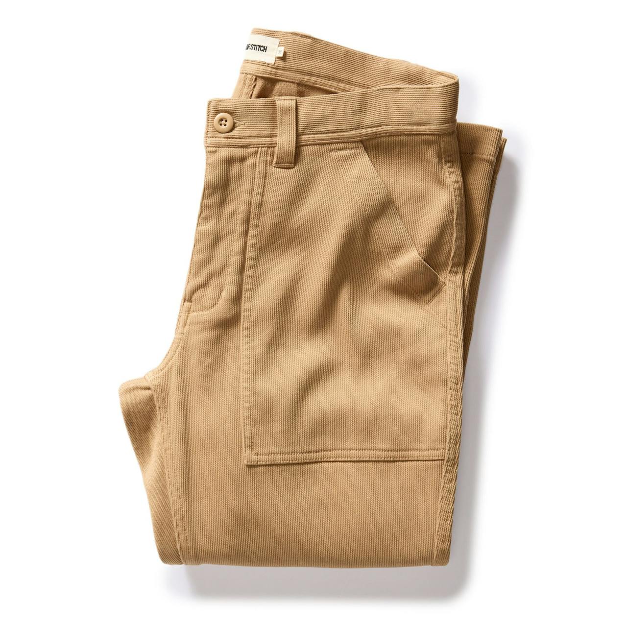 Garment-Dyed Sport Trouser in Khaki High Ridge Twill