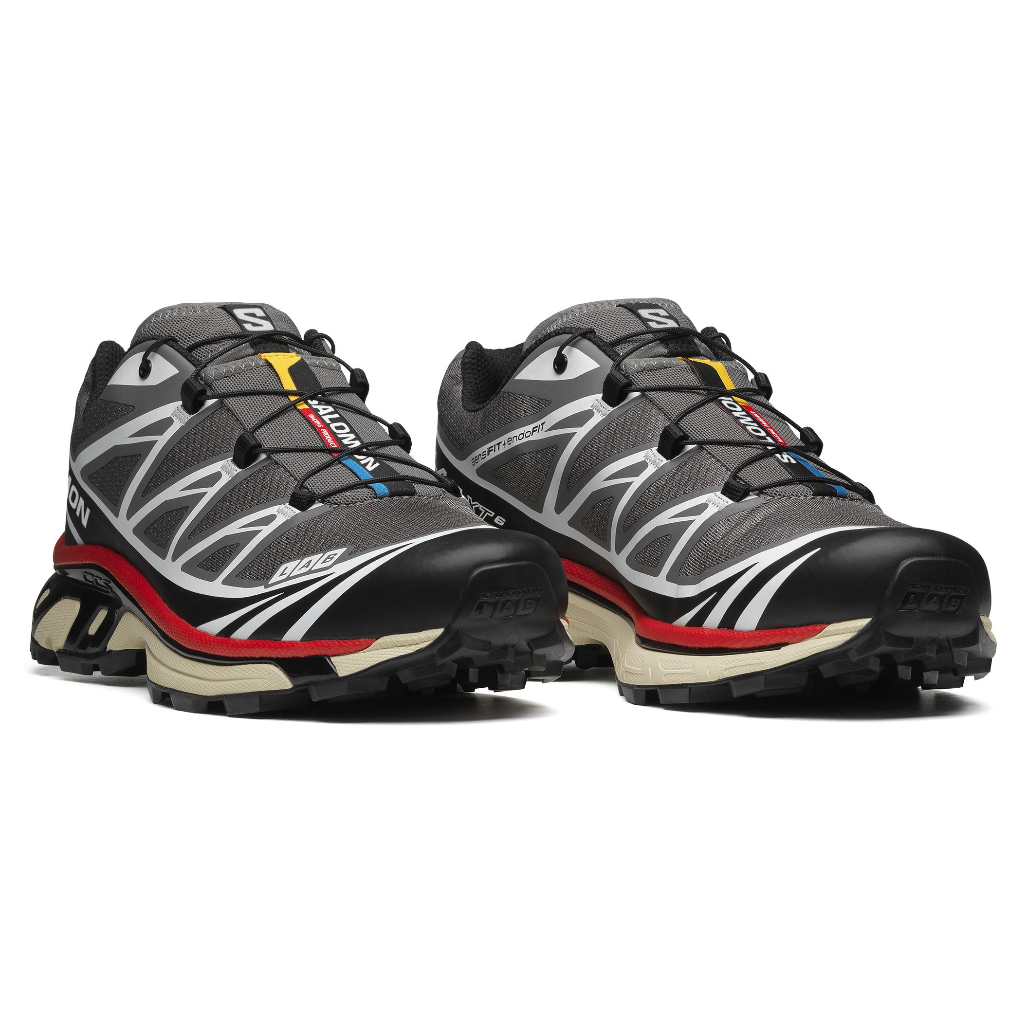 Salomon XT-6 Trail Sneaker - Pewter/Black/Aurora Red | Performance