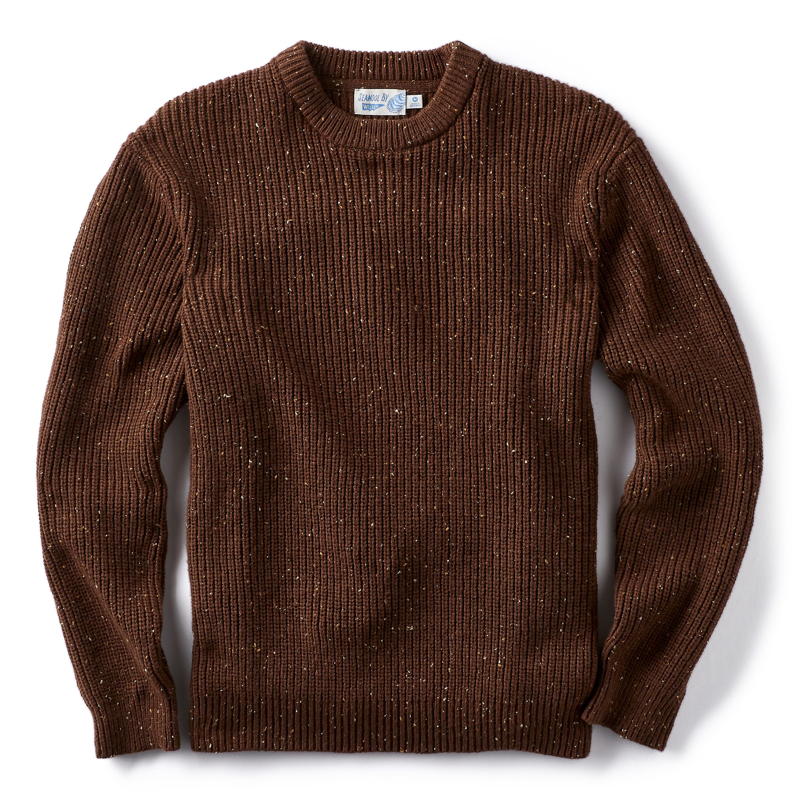 Wellen Seawool Ribbed Crewneck - Otter | Crew Neck Sweaters