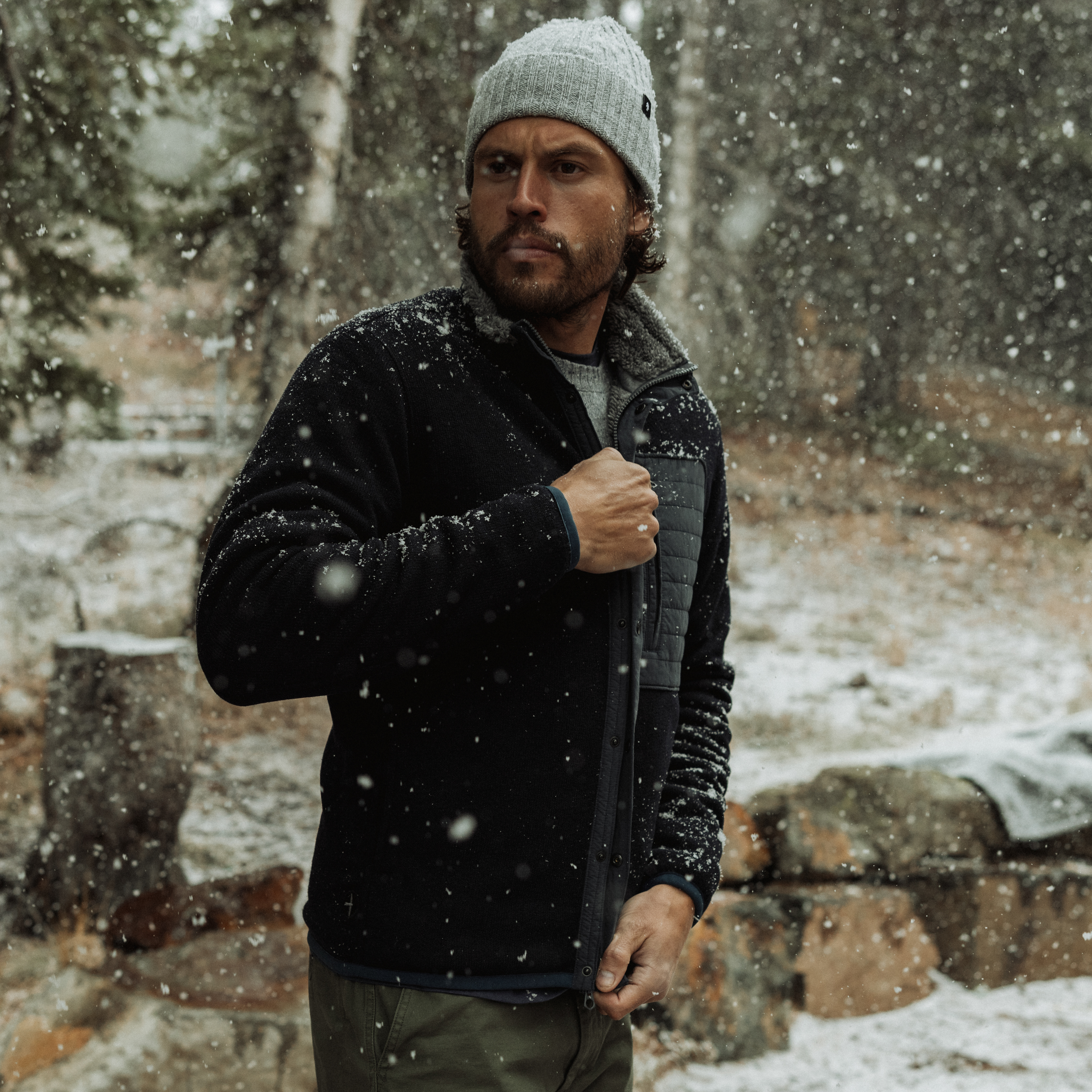 Huckberry Japanese Rib Knit Beanie - Light Heather Grey
