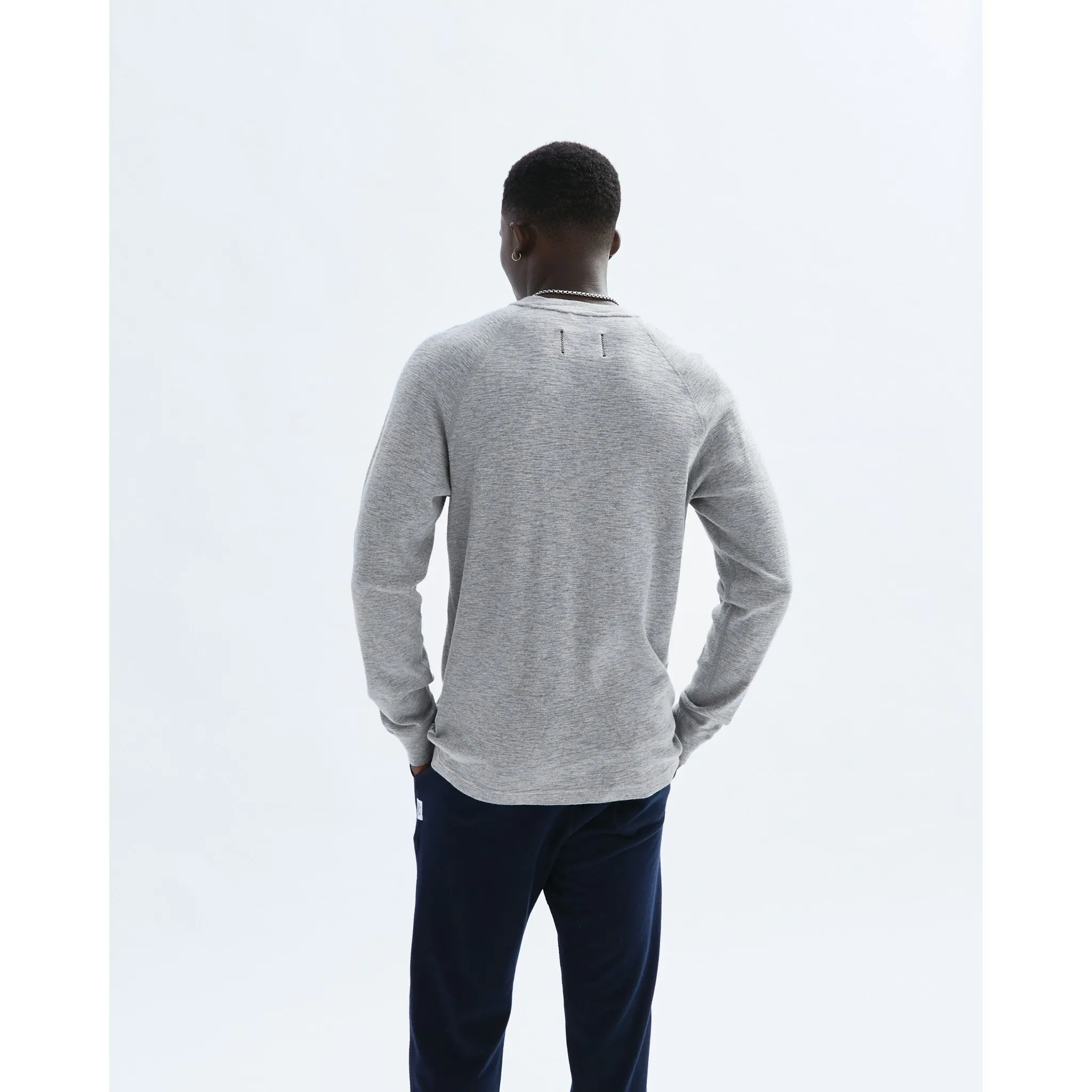 Reigning Champ Slub Long Sleeve Henley - Heather Grey | Henleys 