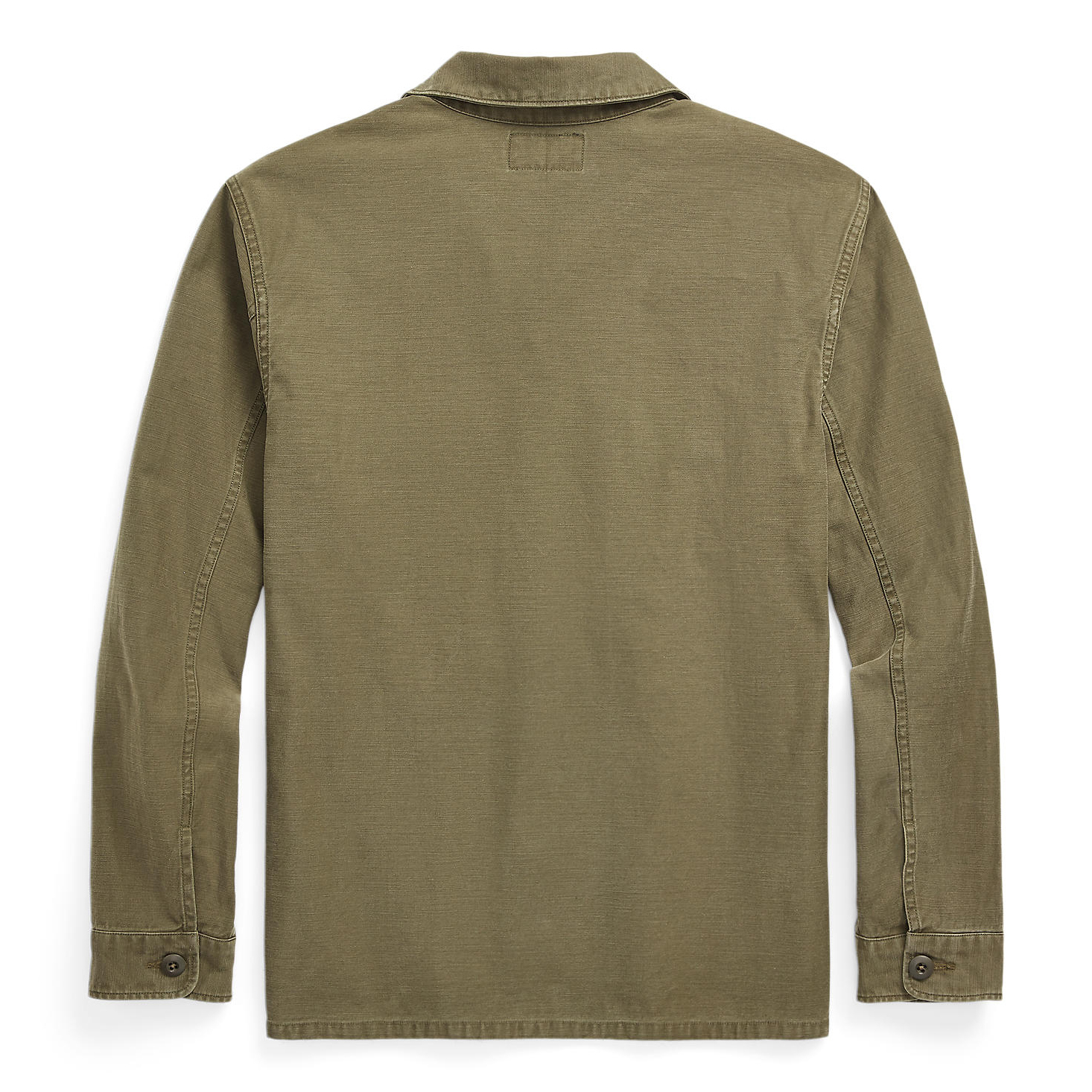 RRL Reverse Sateen Barrow Overshirt - Olive | Long Sleeve Shirts