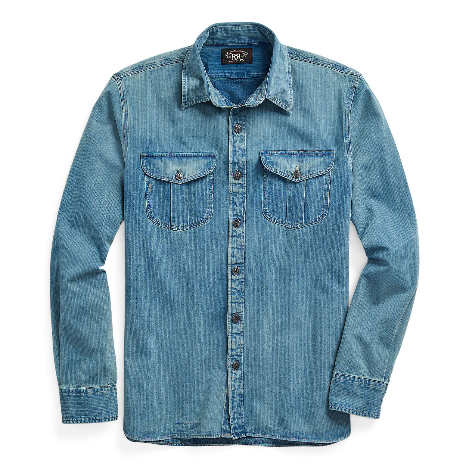 REMI RELIEF Special Order Denim Band Collar Shirt