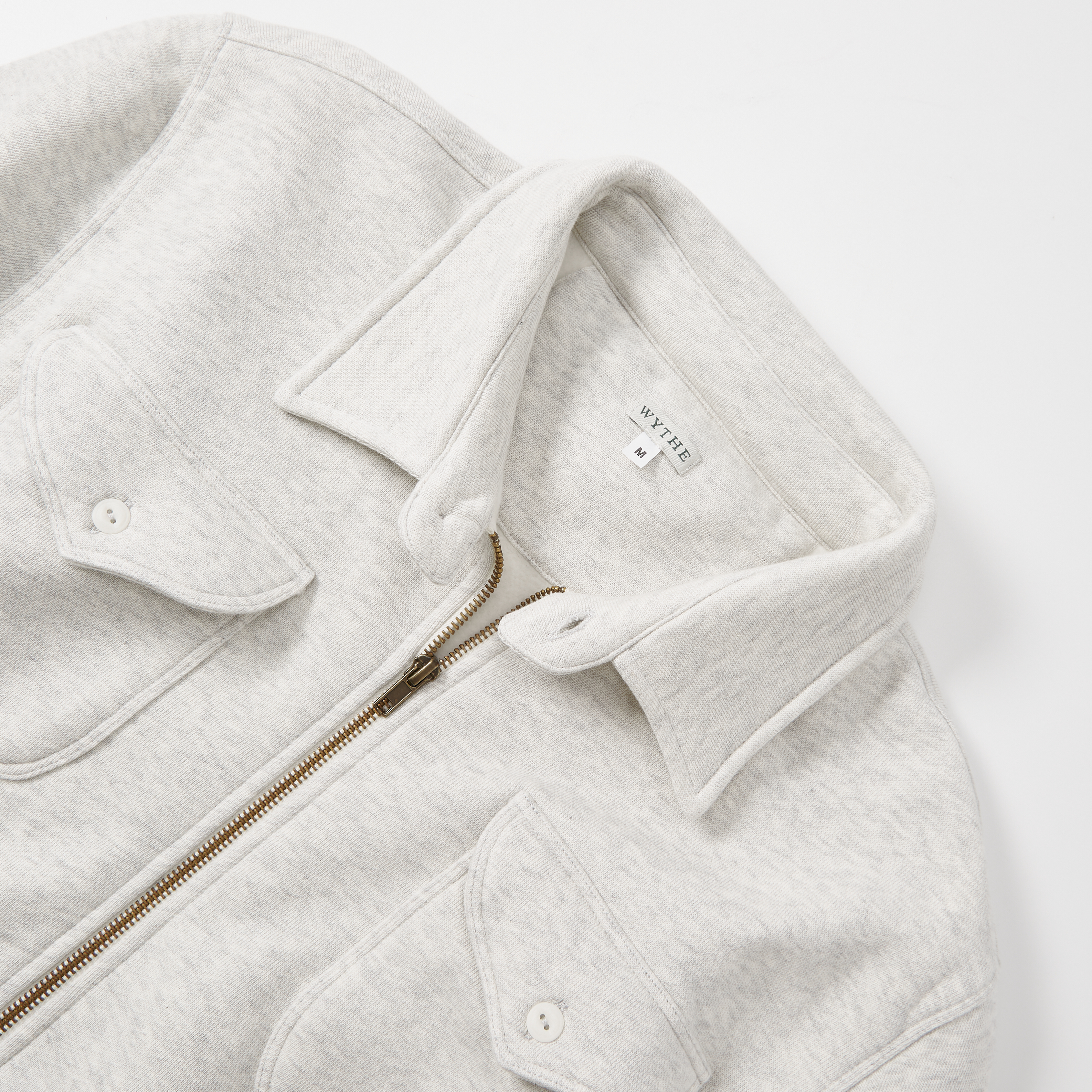 Wythe New York Half-Zip Collared Sweatshirt - Heather Grey