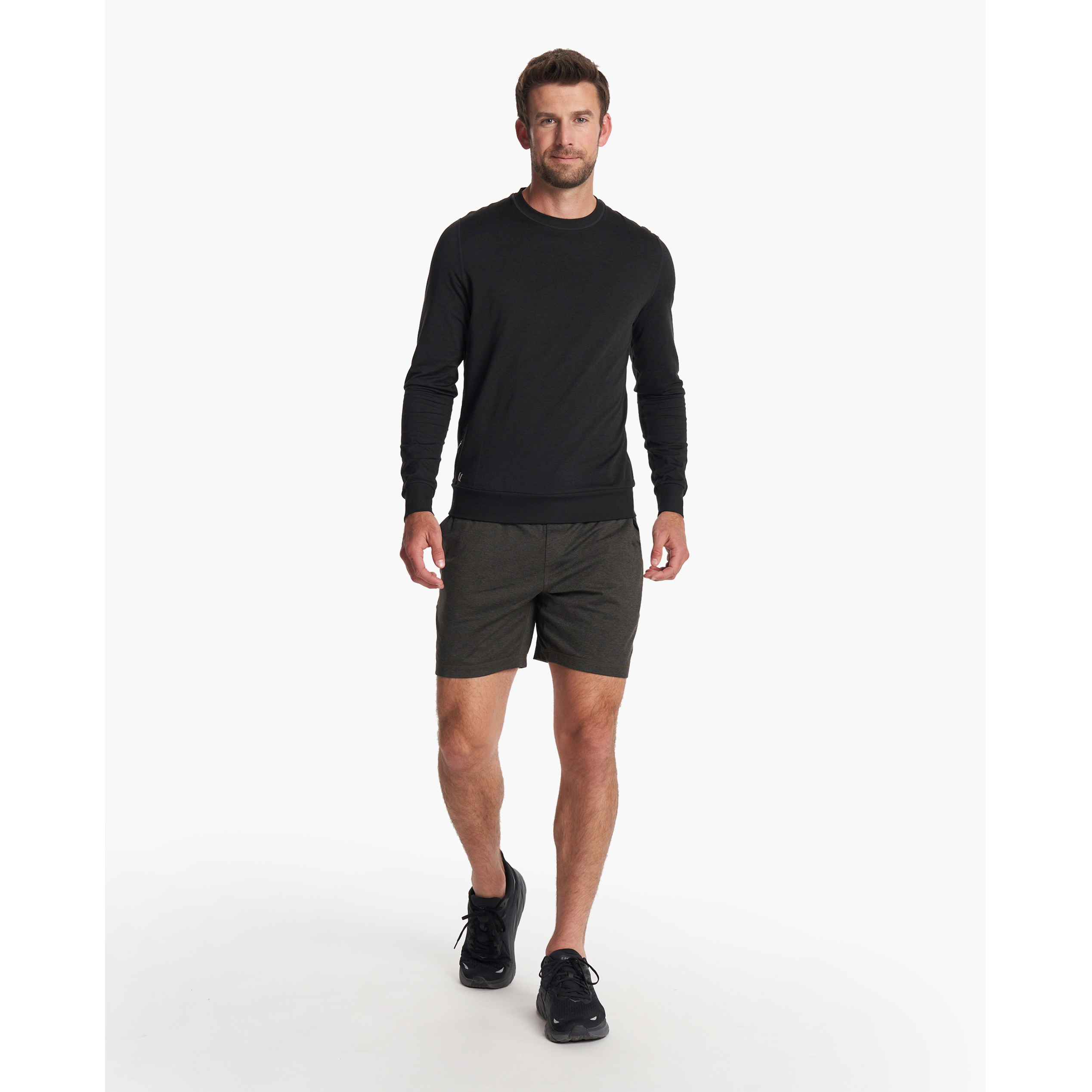 Vuori Ponto Performance Crewneck Sweatshirt - Black Heather