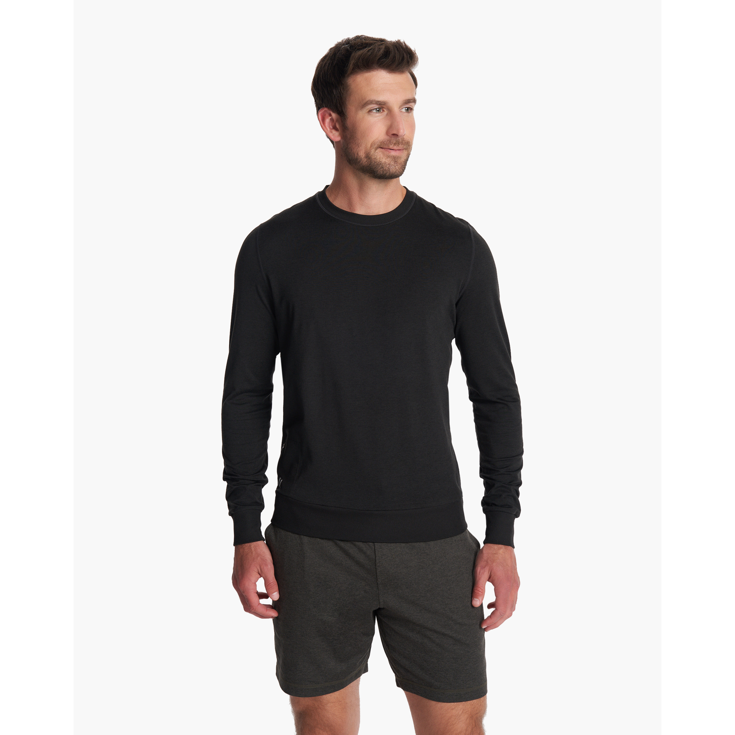 Vuori Ponto Performance Crewneck Sweatshirt - Black Heather