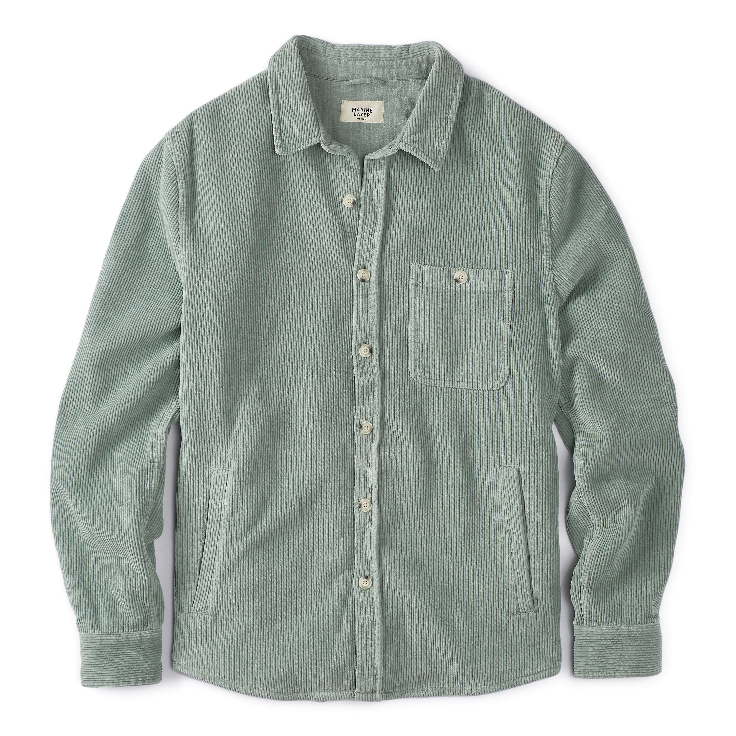 Marine Layer Max Broken In Corduroy Overshirt - Iceberg