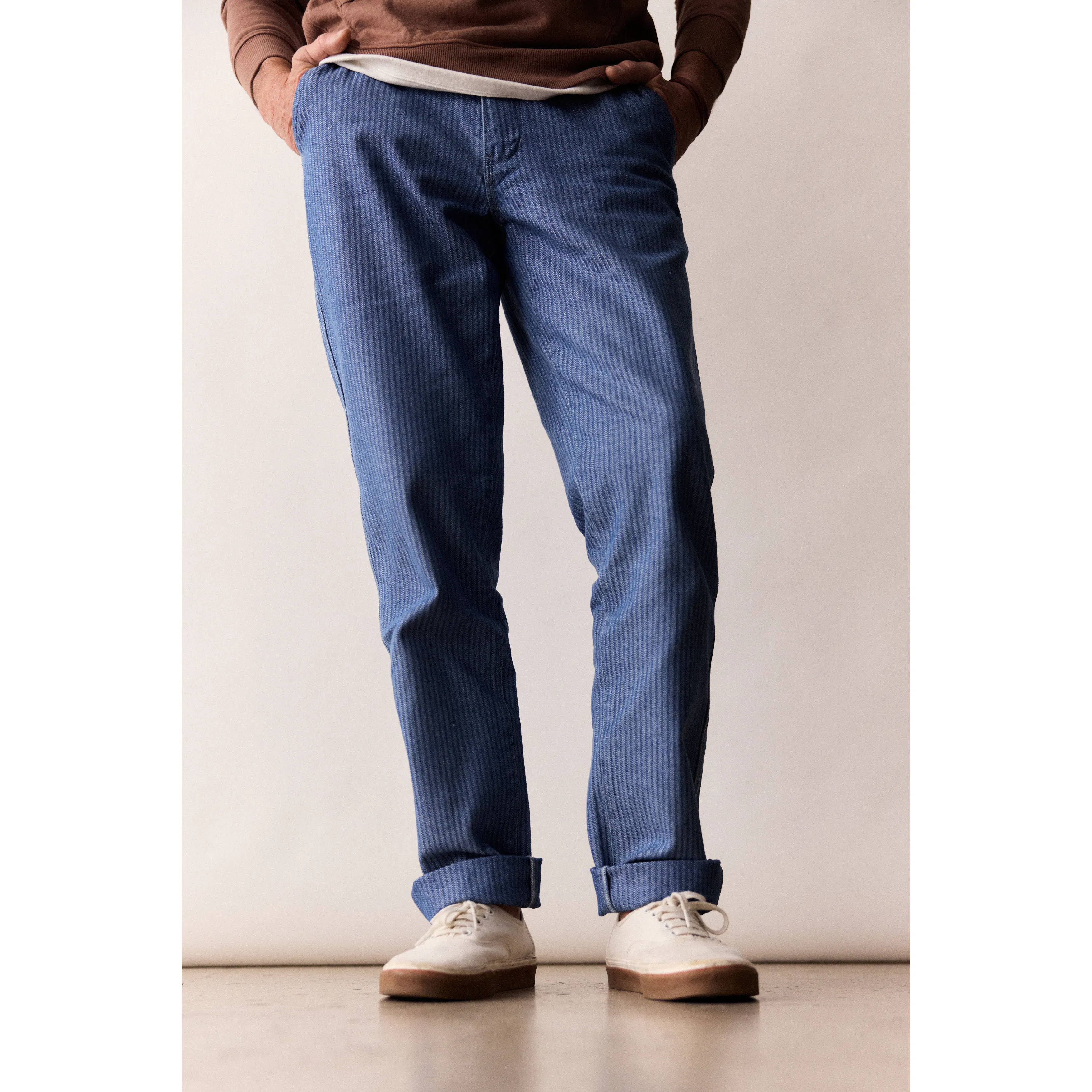 Taylor Stitch The Morse Pant - Bleached Indigo Herringbone | Chino