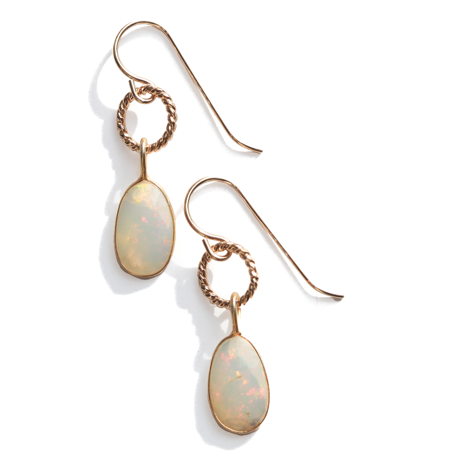 White fire opal earrings discount