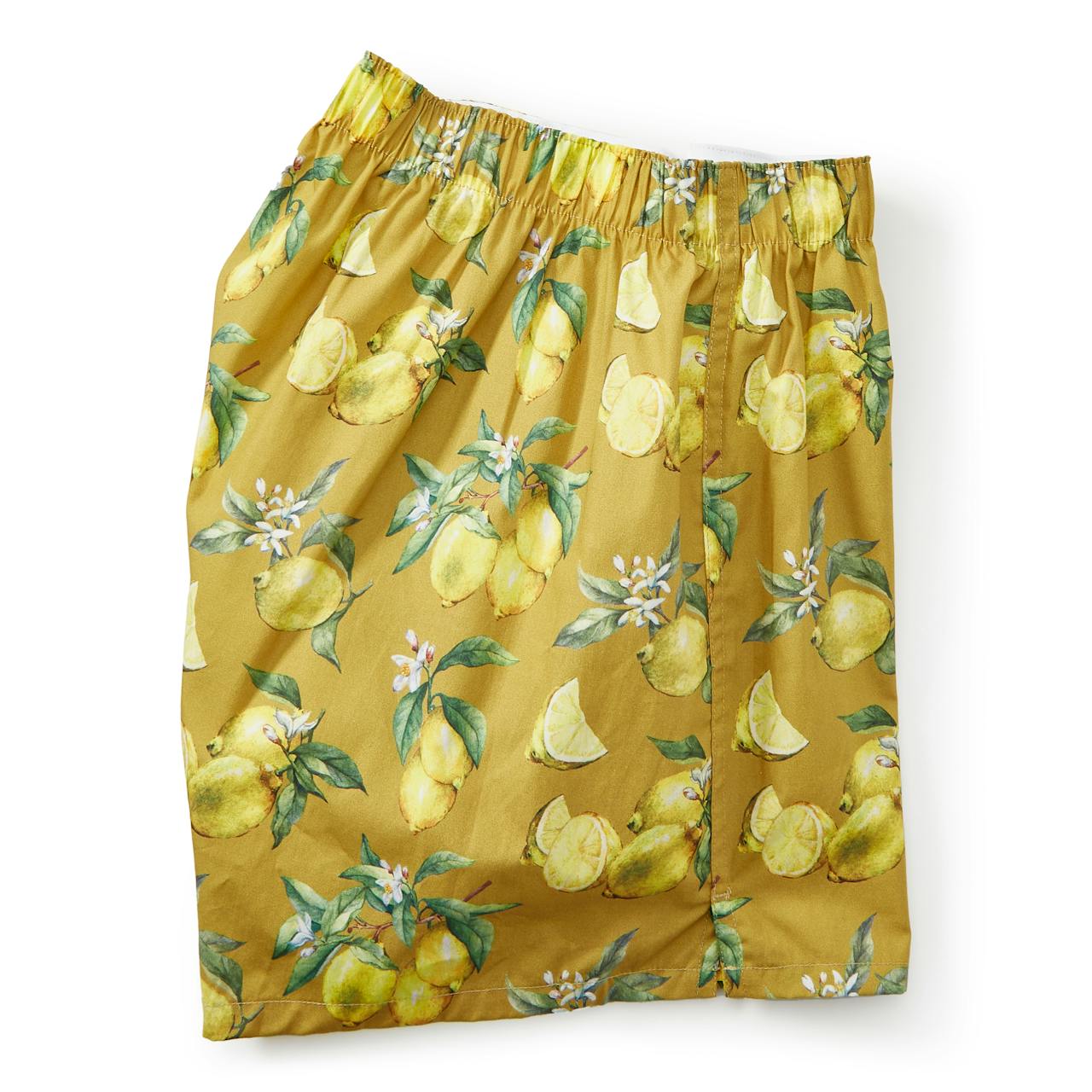 Druthers Organic Cotton Lemons Boxer Shorts - Mustard