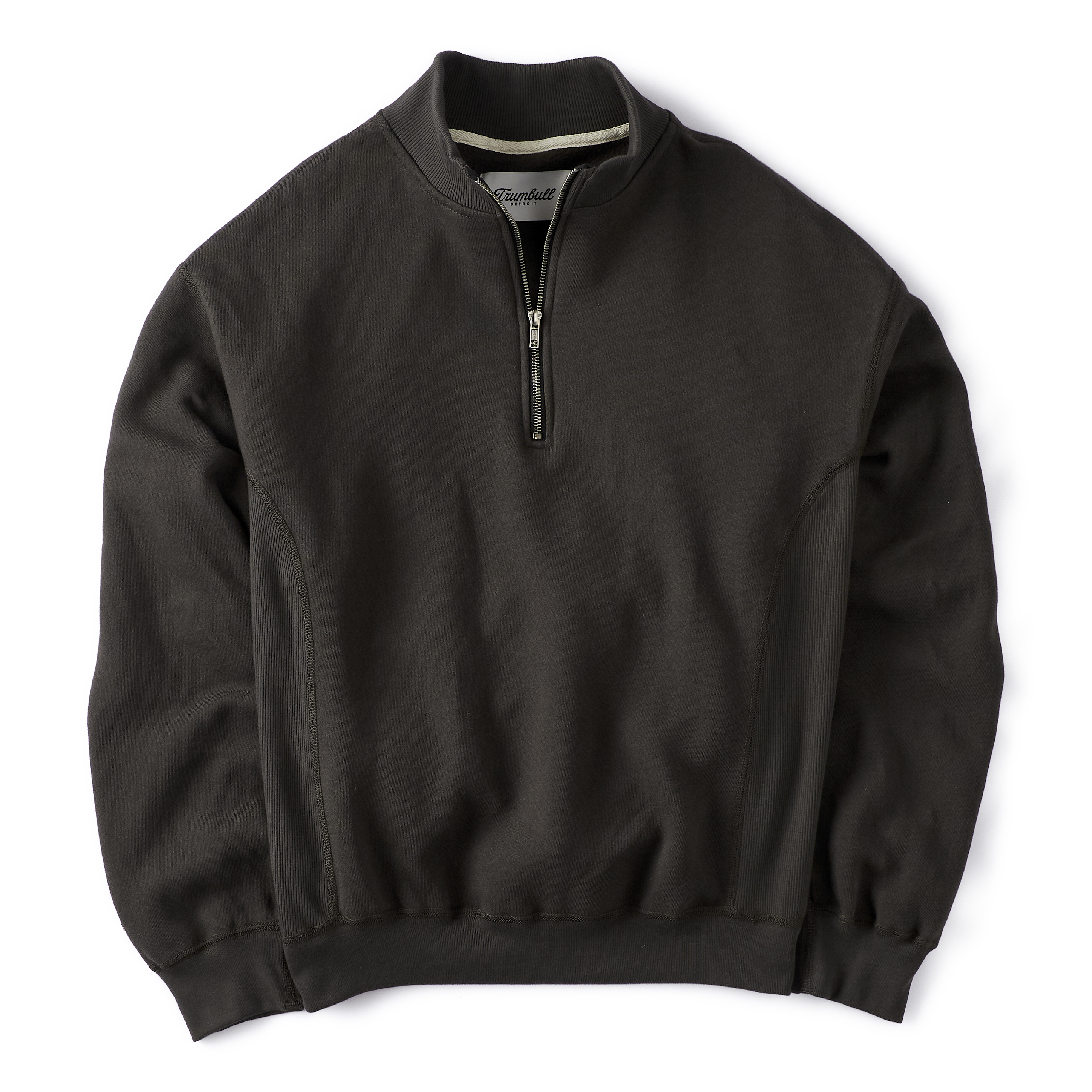 Trumbull Vintage Wash Quarter-Zip Sweatshirt - Vintage Black