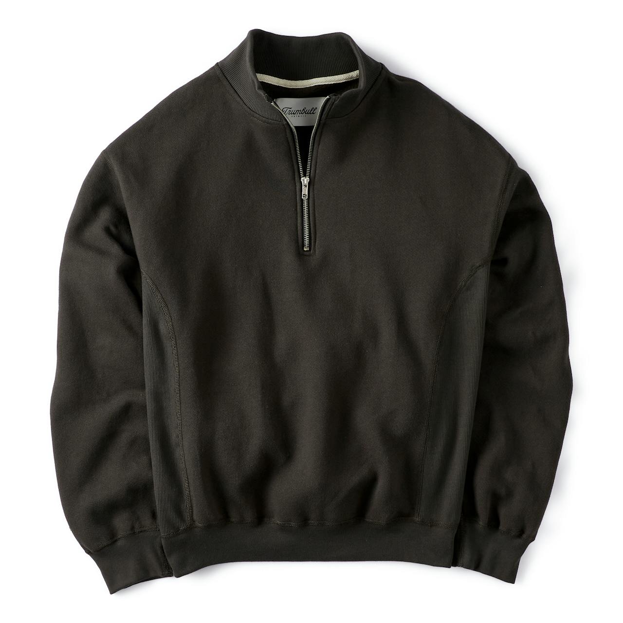 Vintage Knights Sportswear Quarter Zip Brown Black Pullover Sweater Size  Large 