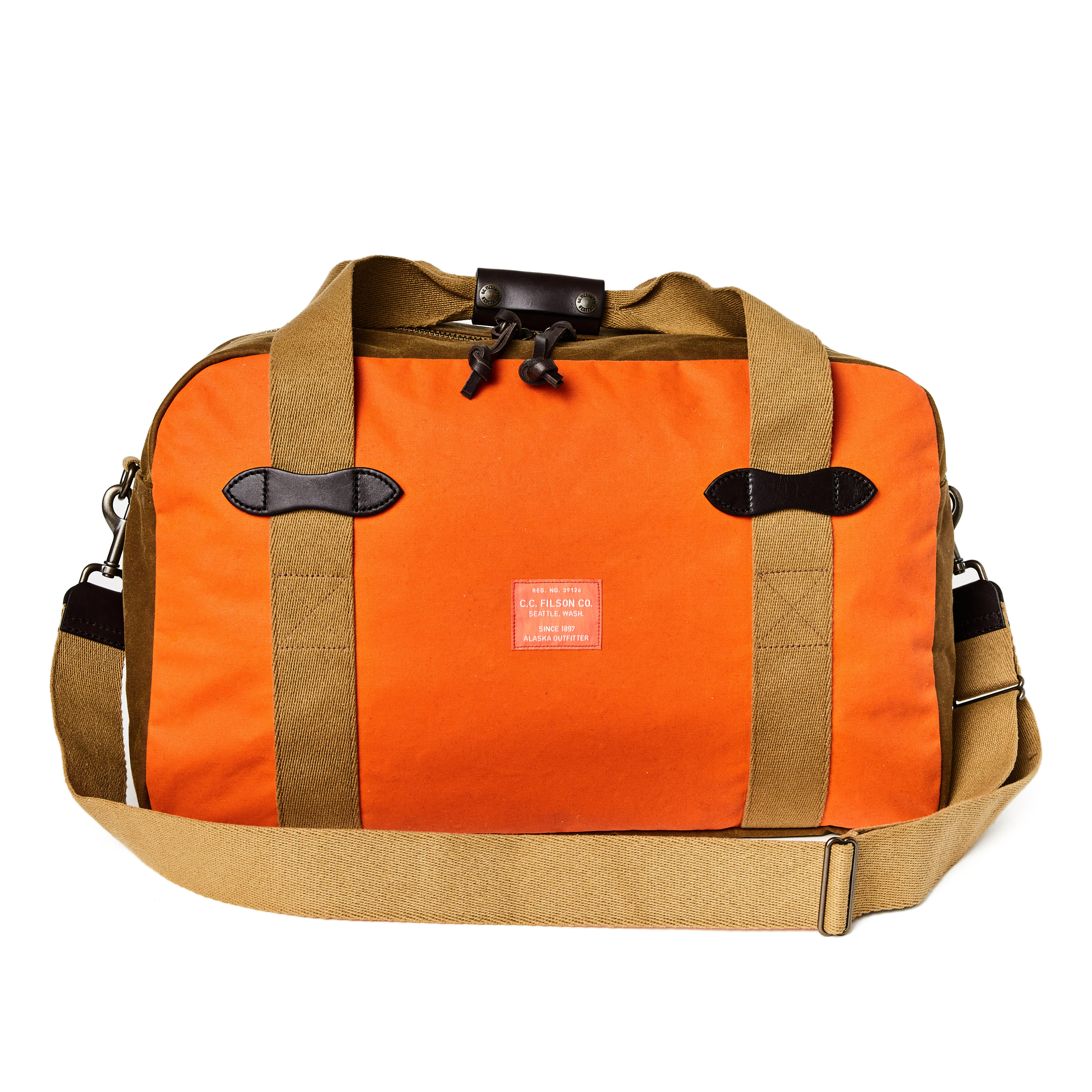 Filson Tin Cloth Medium Duffel Bag - 43L - Dark Tan/Flame | Duffel