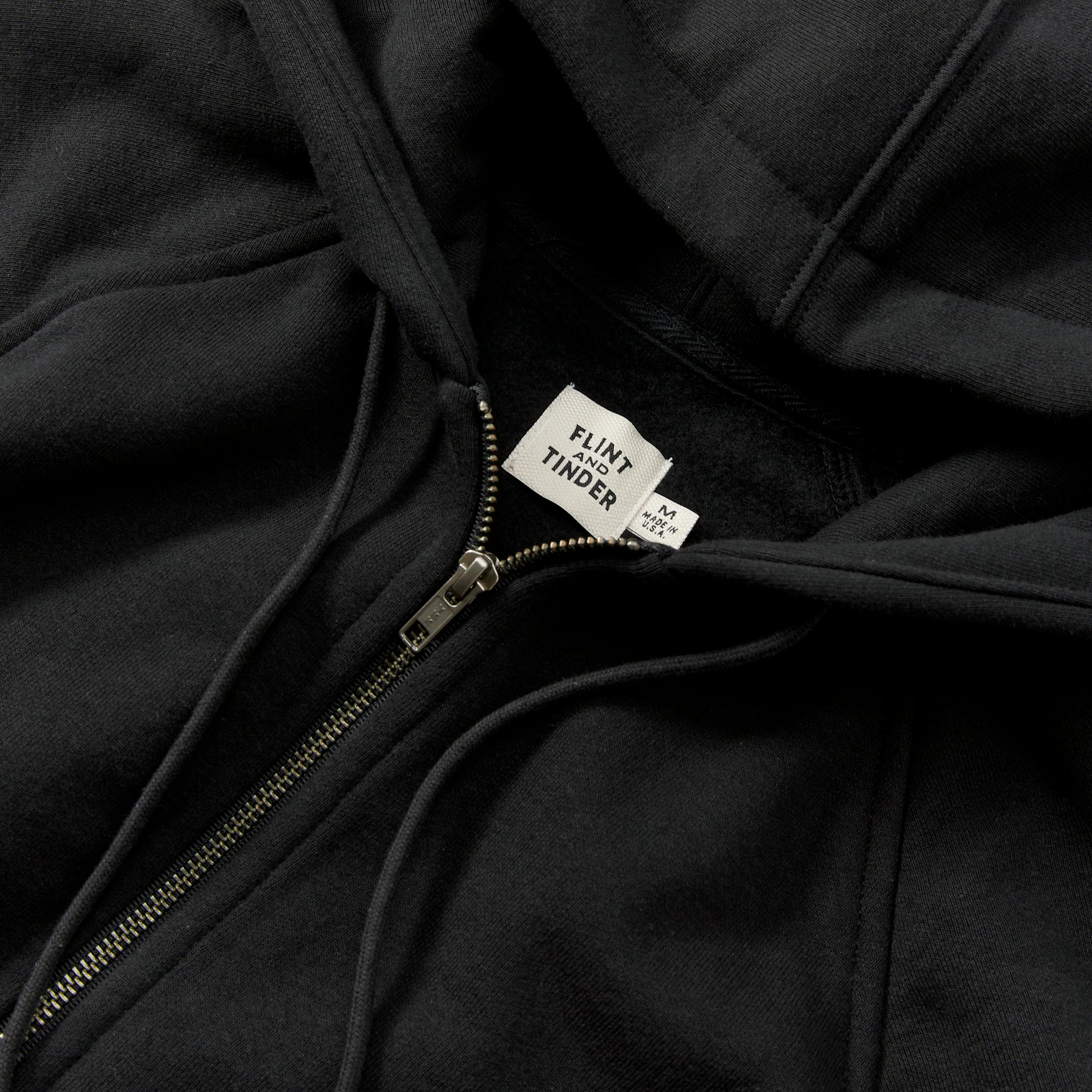 cropped full zip washed black – entire studios