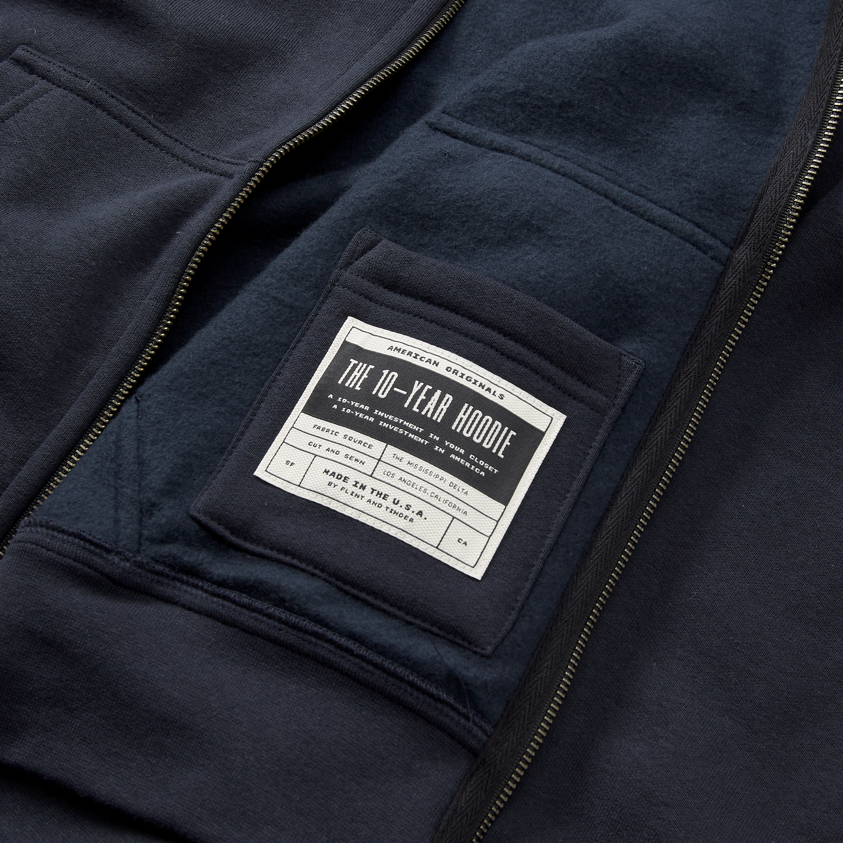 Flint and Tinder 10-Year Full Zip Hoodie - Navy | Full-Zip Hoodies