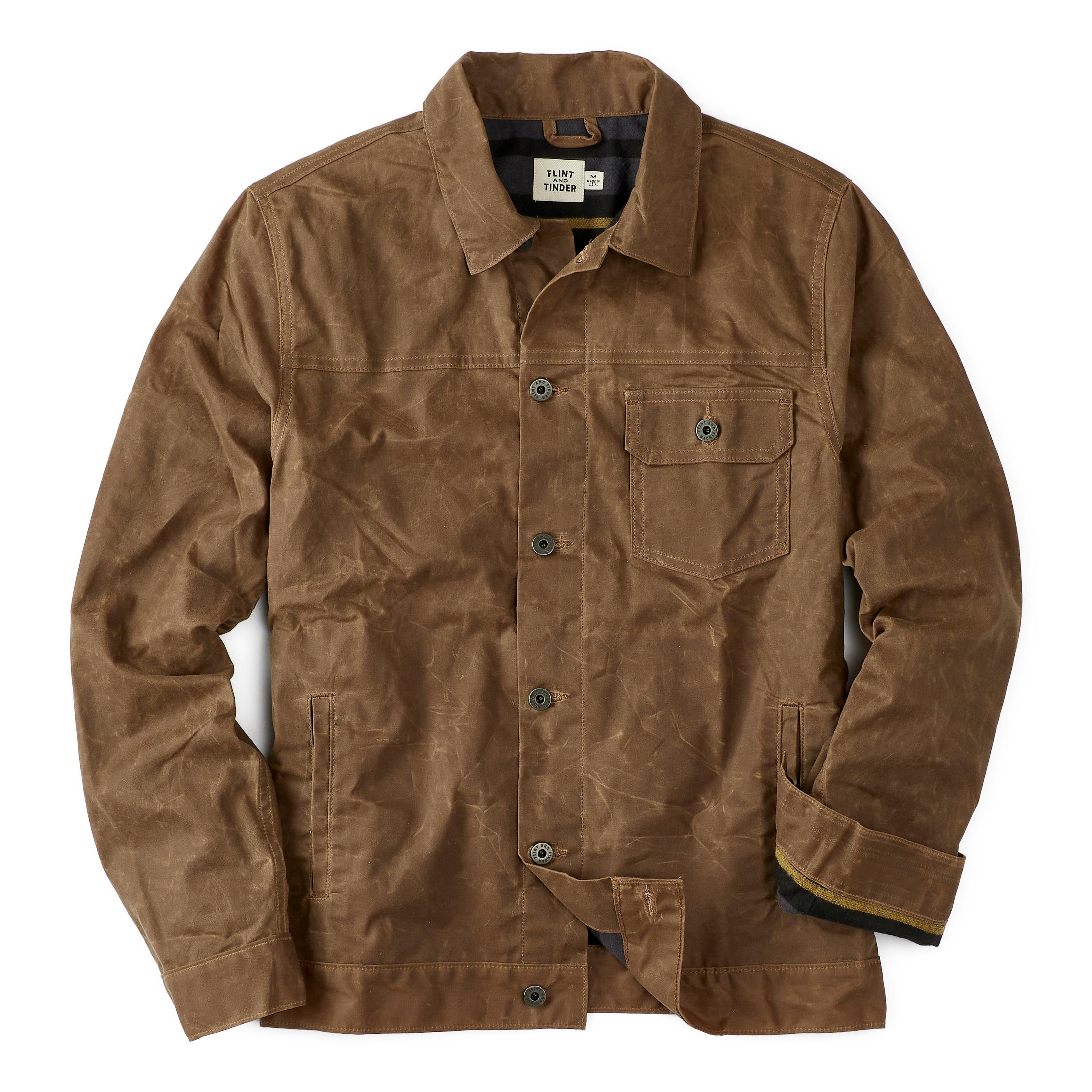 Brown Flannel-Lined Trucker  Gustin Jackets Trucker Jackets