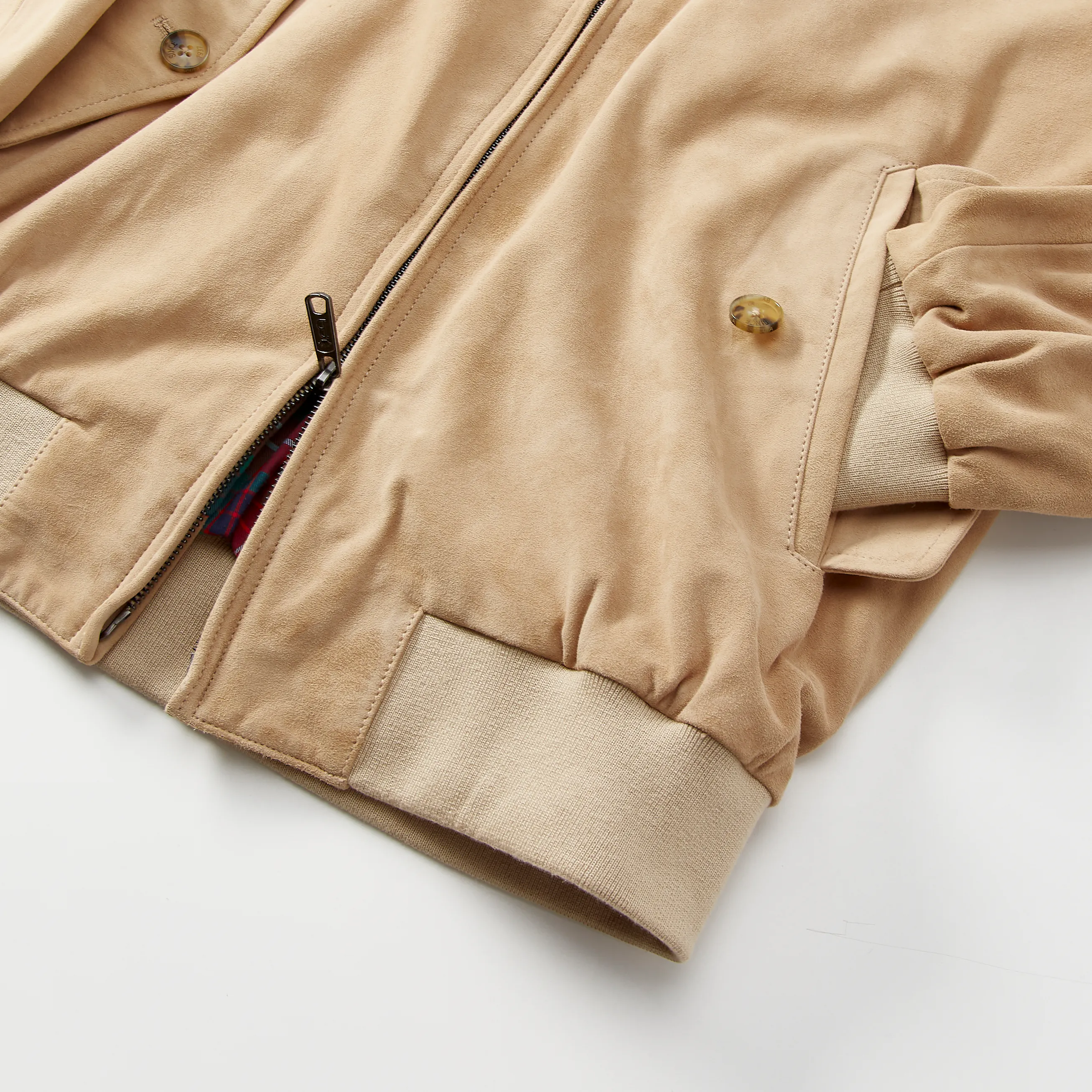 Baracuta G9 Harrington Suede Jacket - Sand Stone | Leather Jackets