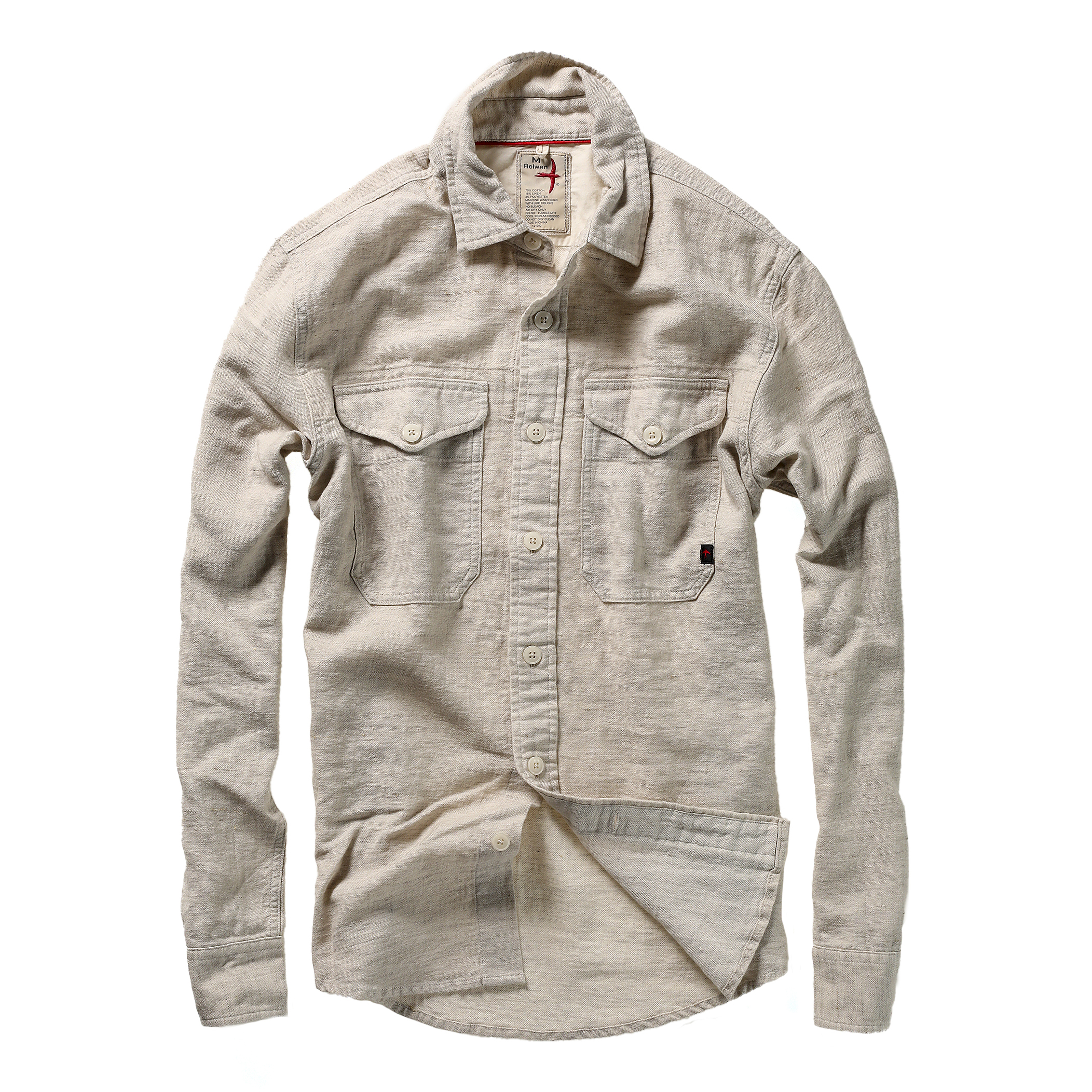Relwen Slub Linen Workshirt - Natural | Long Sleeve Shirts | Huckberry