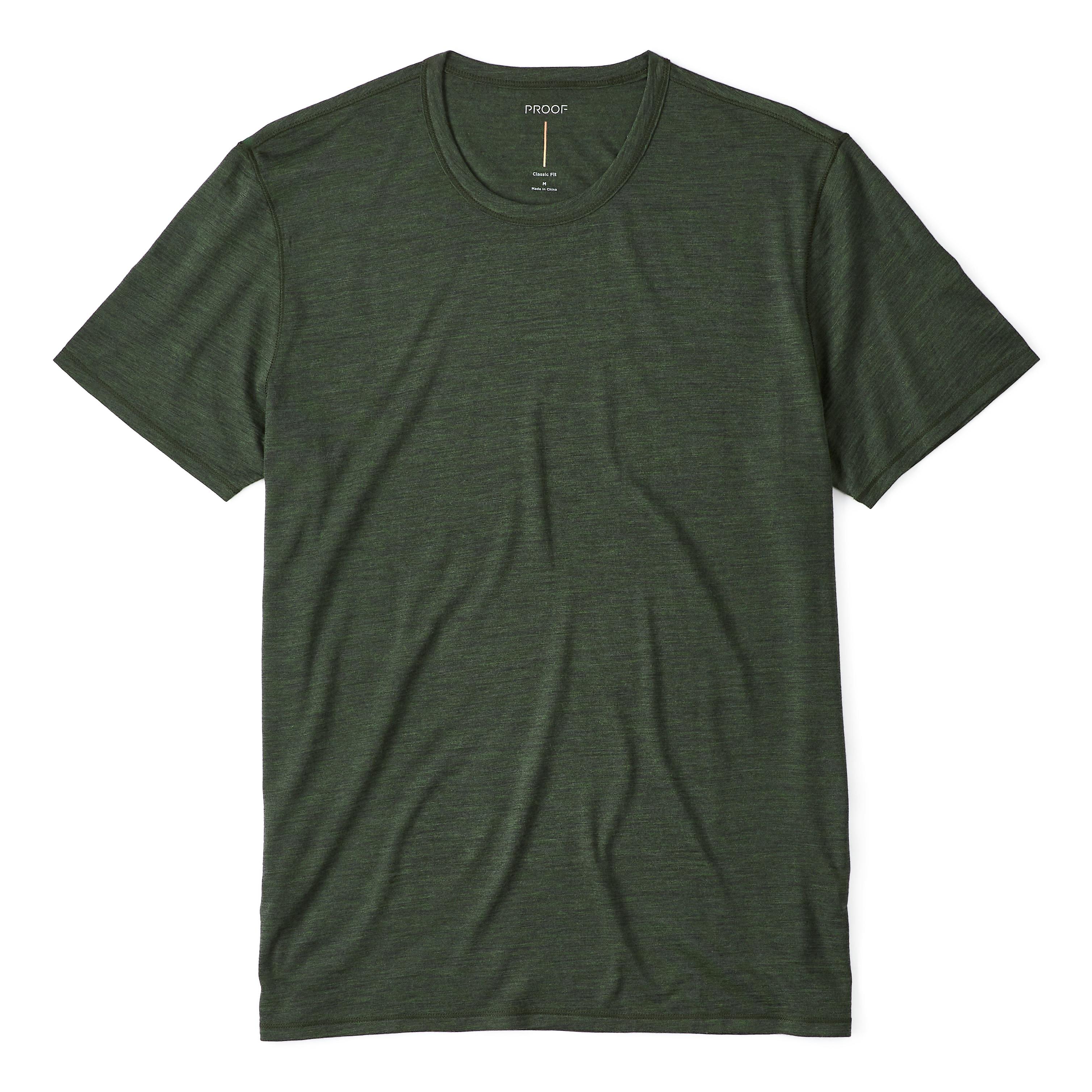 Proof 72-Hour Merino T-Shirt - Classic Fit | Forest Heather | Size: M | SS Tees | Tees