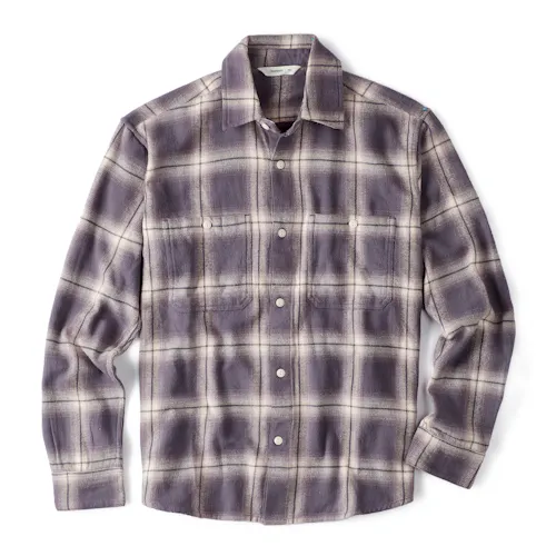 3sixteen Utility Flannel Shirt Faded Lilac Long Sleeve Shirts