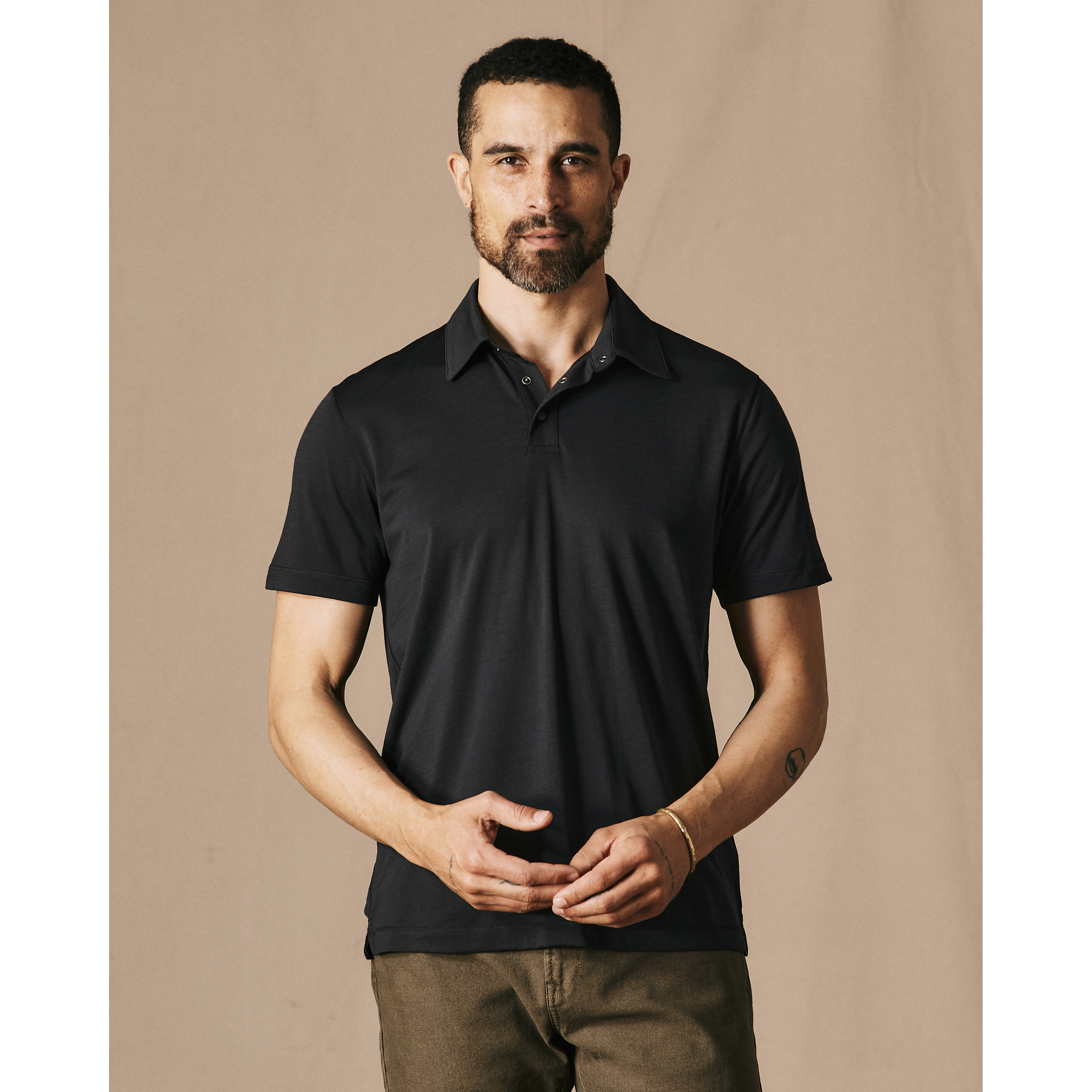 Proof 72-Hour Merino Polo Shirt - Stone Black | Polo Shirts