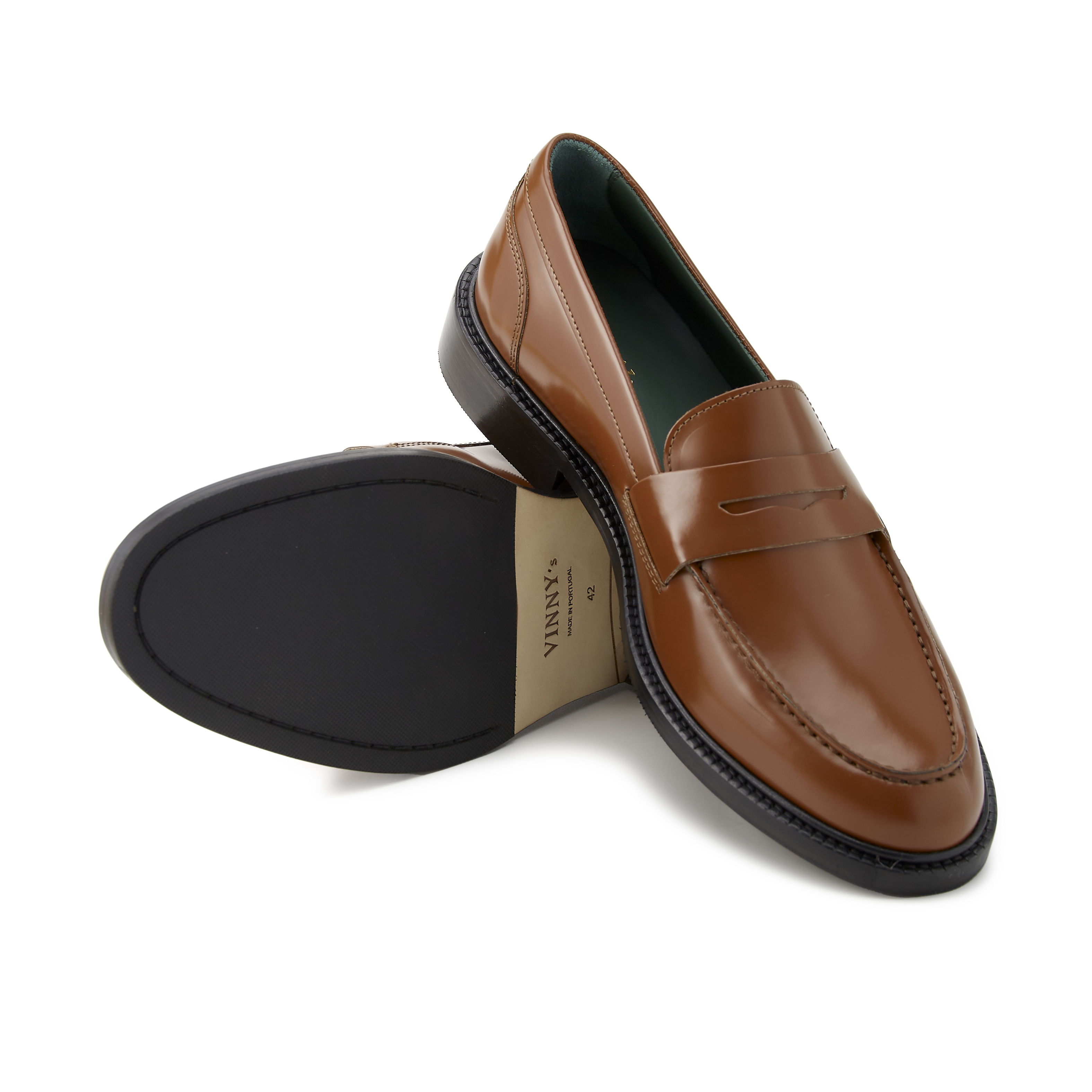 【関税込み】VINNY's ブラウン Townee Penny ローファー VINNY's - TOWNEE PENNY LOAFER IN BROWN - MEN's LOAFERS
