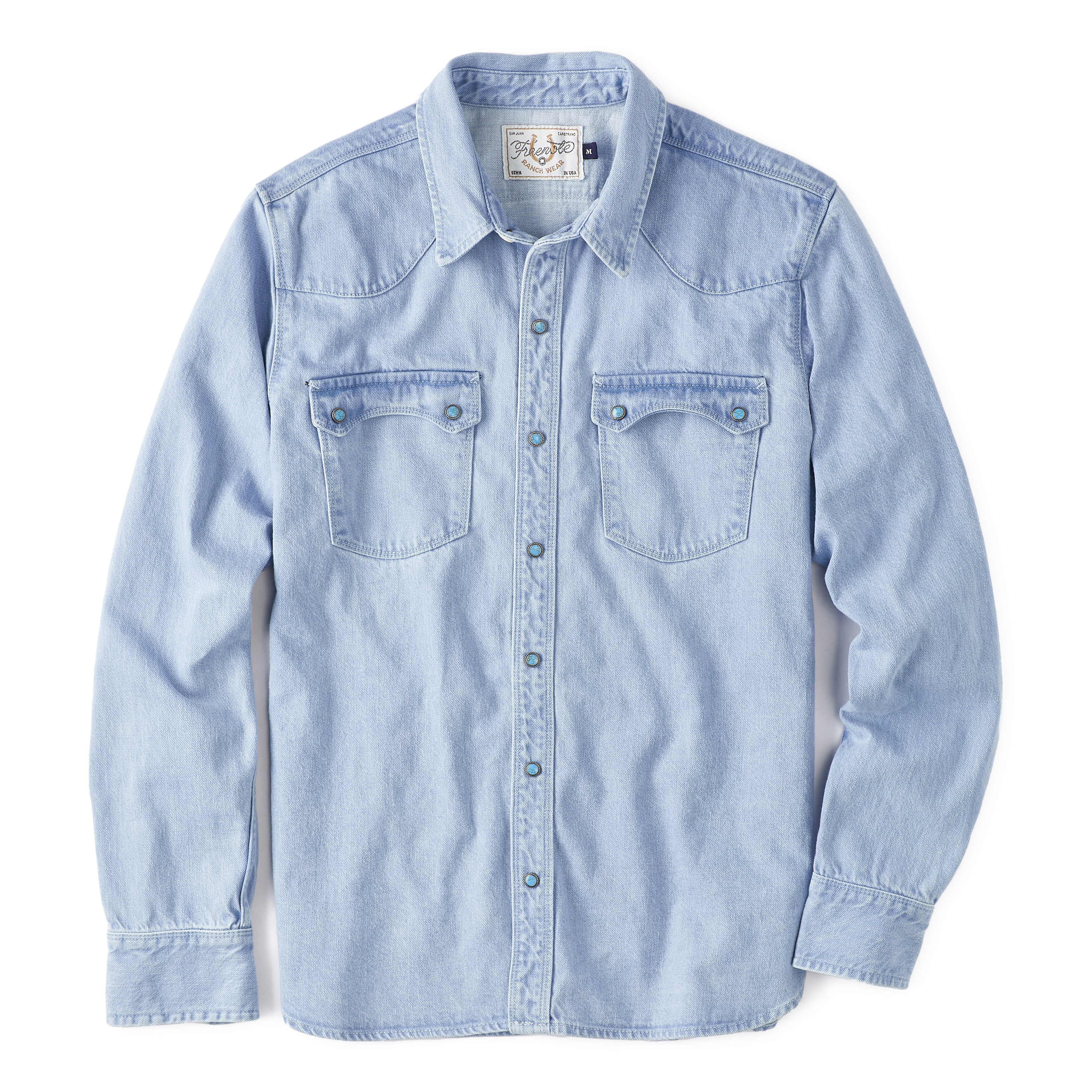 Freenote Cloth Modern Western Denim Shirt - Bleached | Long