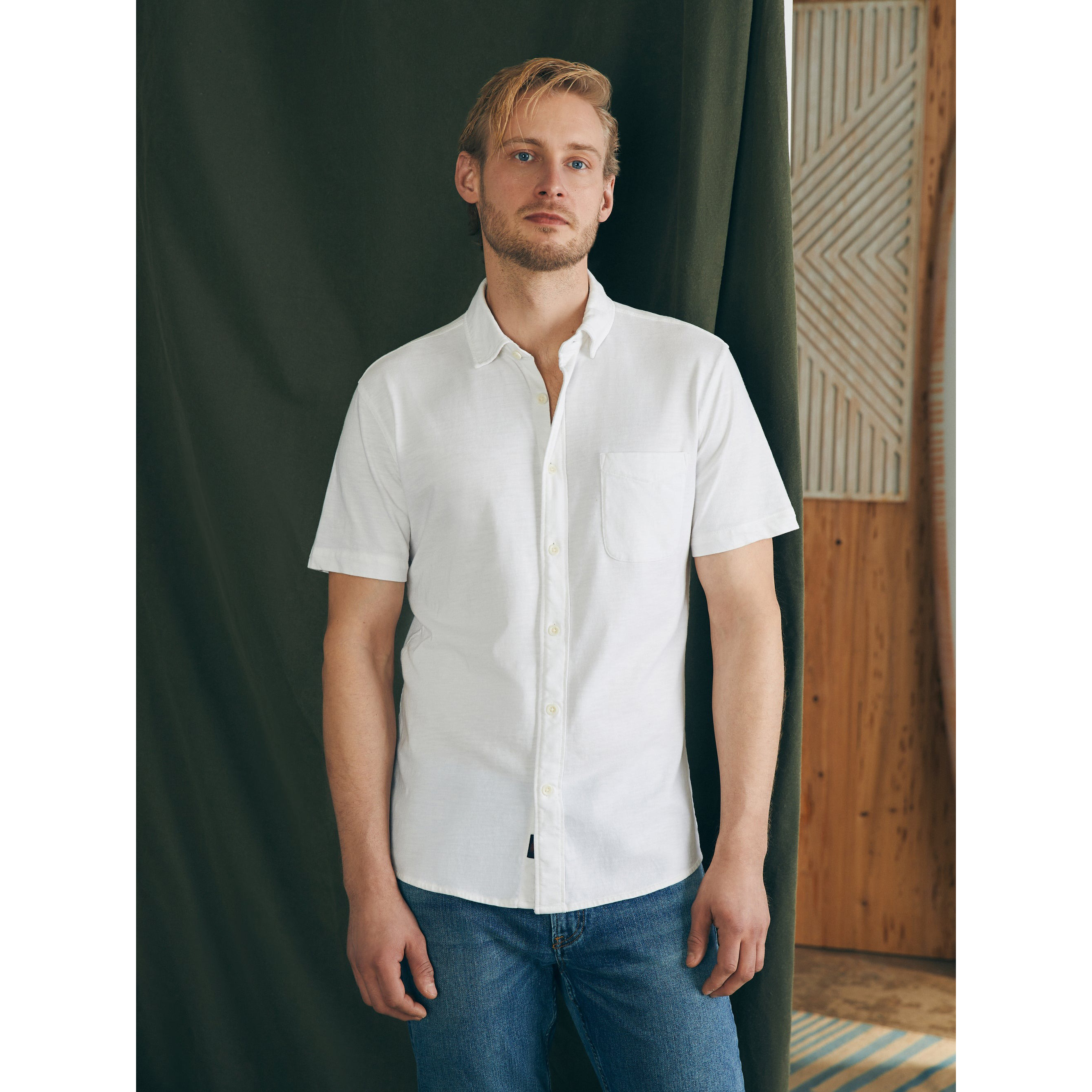 FAHERTY BRAND Sunwashed Tシャツ ホワイト Ls Sunwashed Graphic Tee - White | Faherty Brand