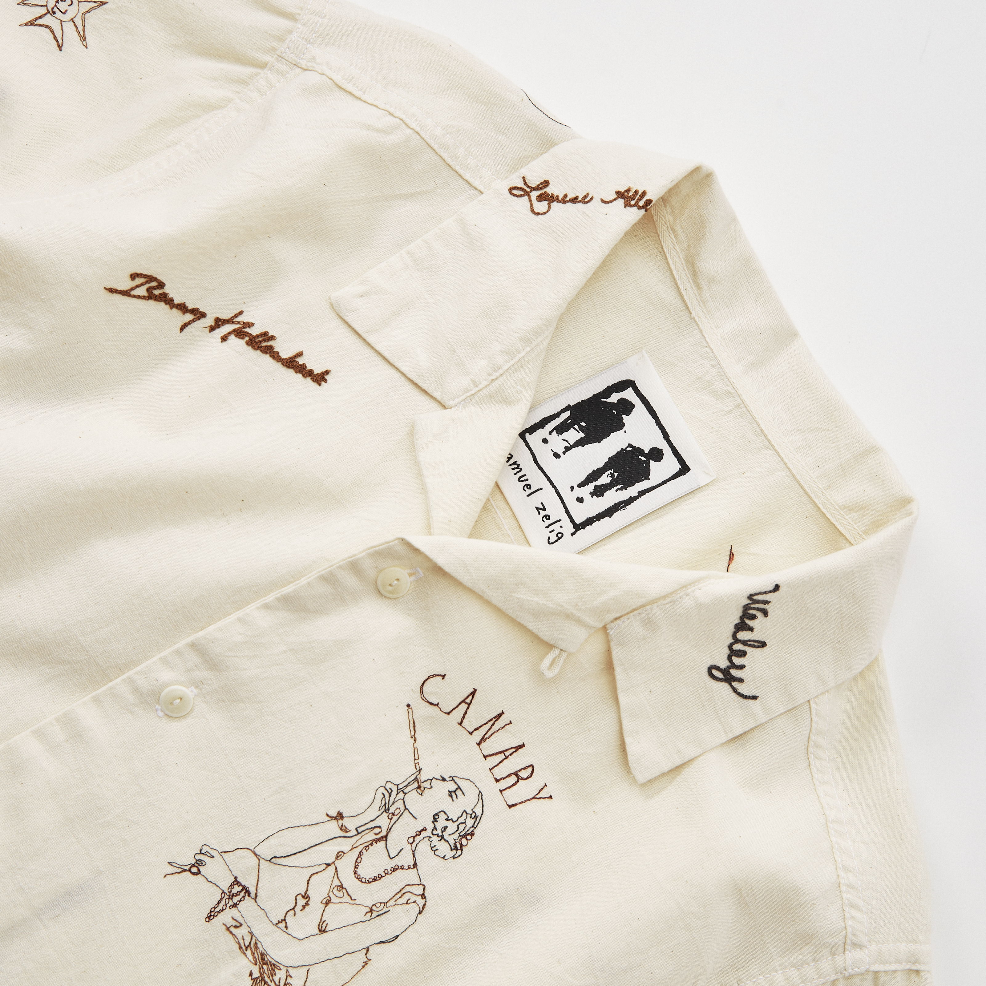 Samuel Zelig High Dive Camp Collar Shirt - White | Short