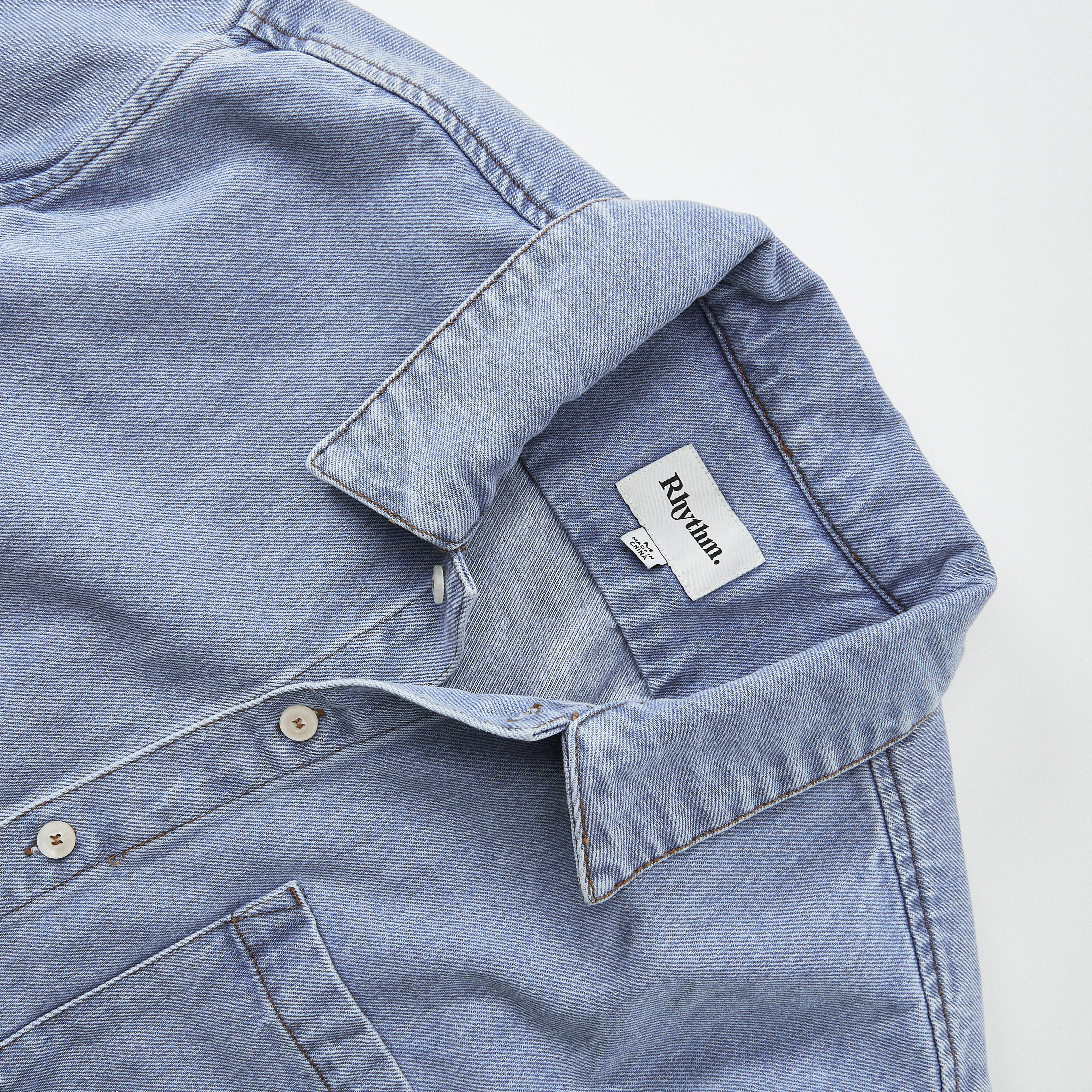 Rhythm Denim Long Sleeve Shirt - Denim | Long Sleeve Shirts
