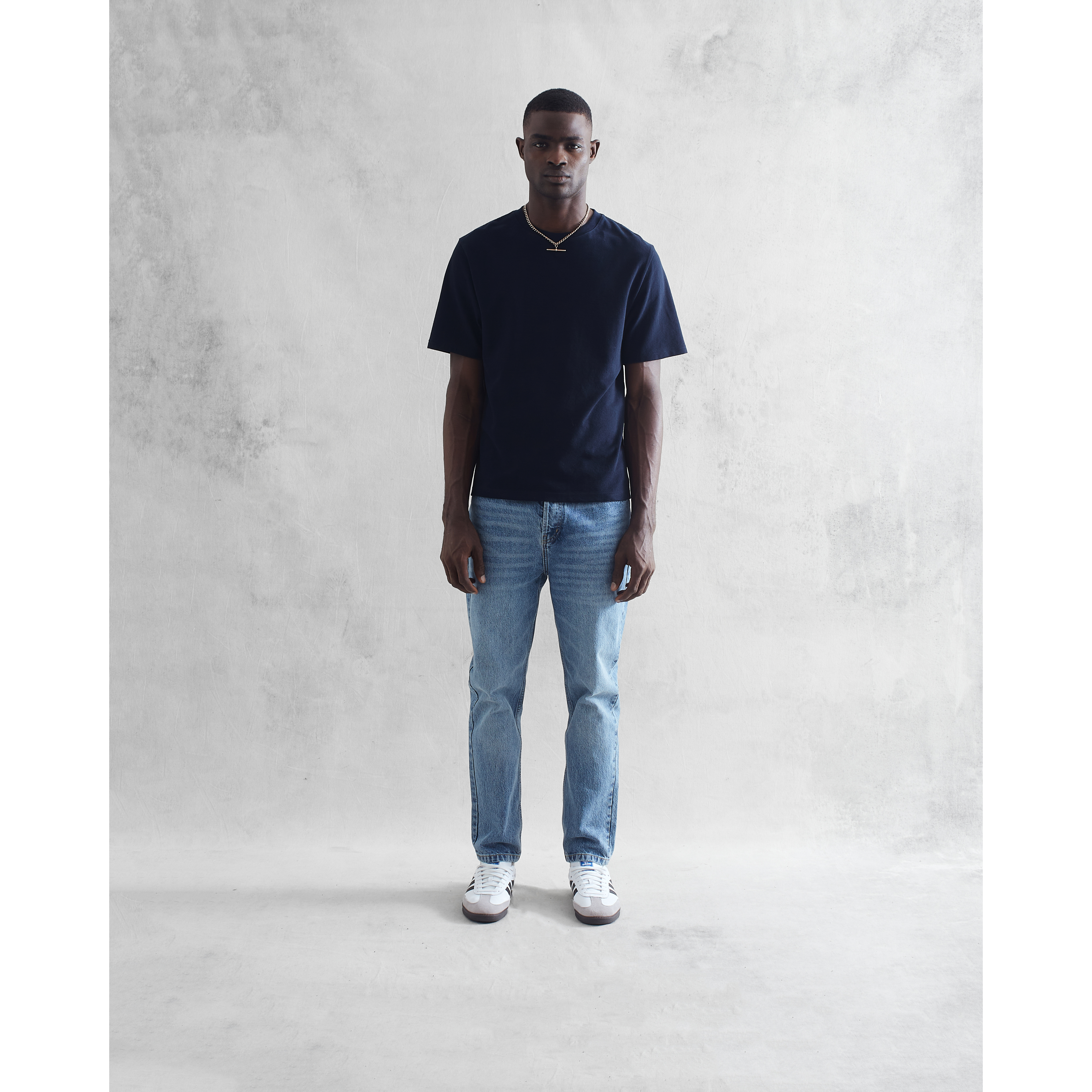 Wax London Dean Boxy Relaxed T-Shirt - Navy | T-Shirts