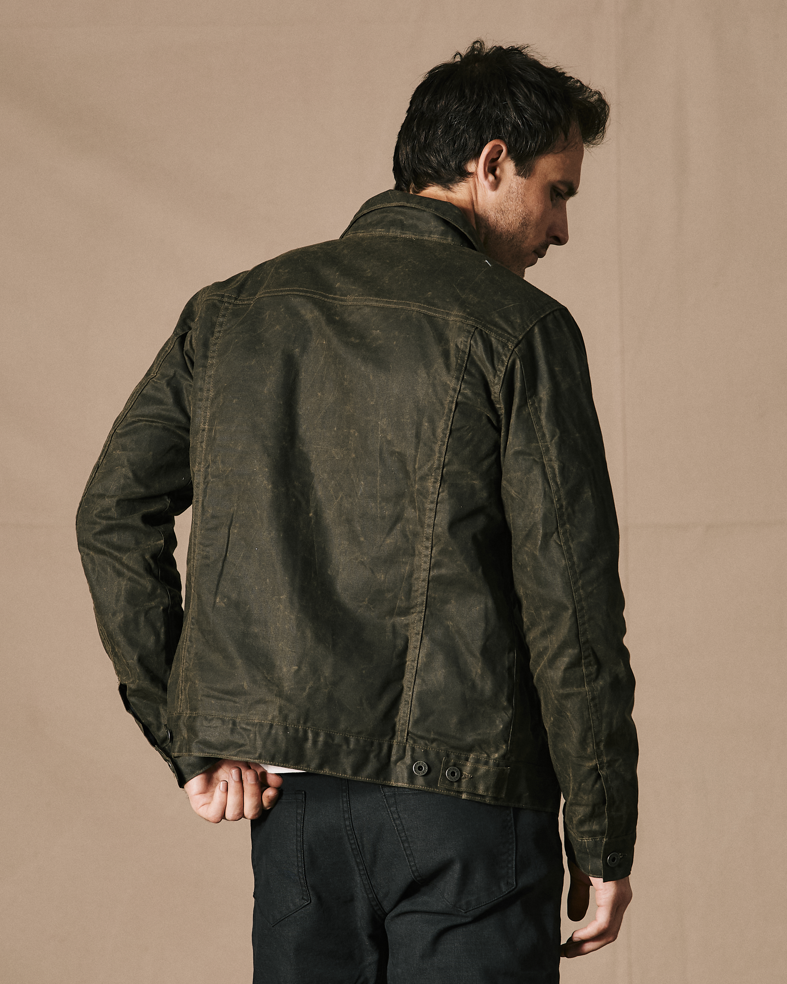 Flint and Tinder Flannel-Lined Waxed Trucker Jacket - Tall