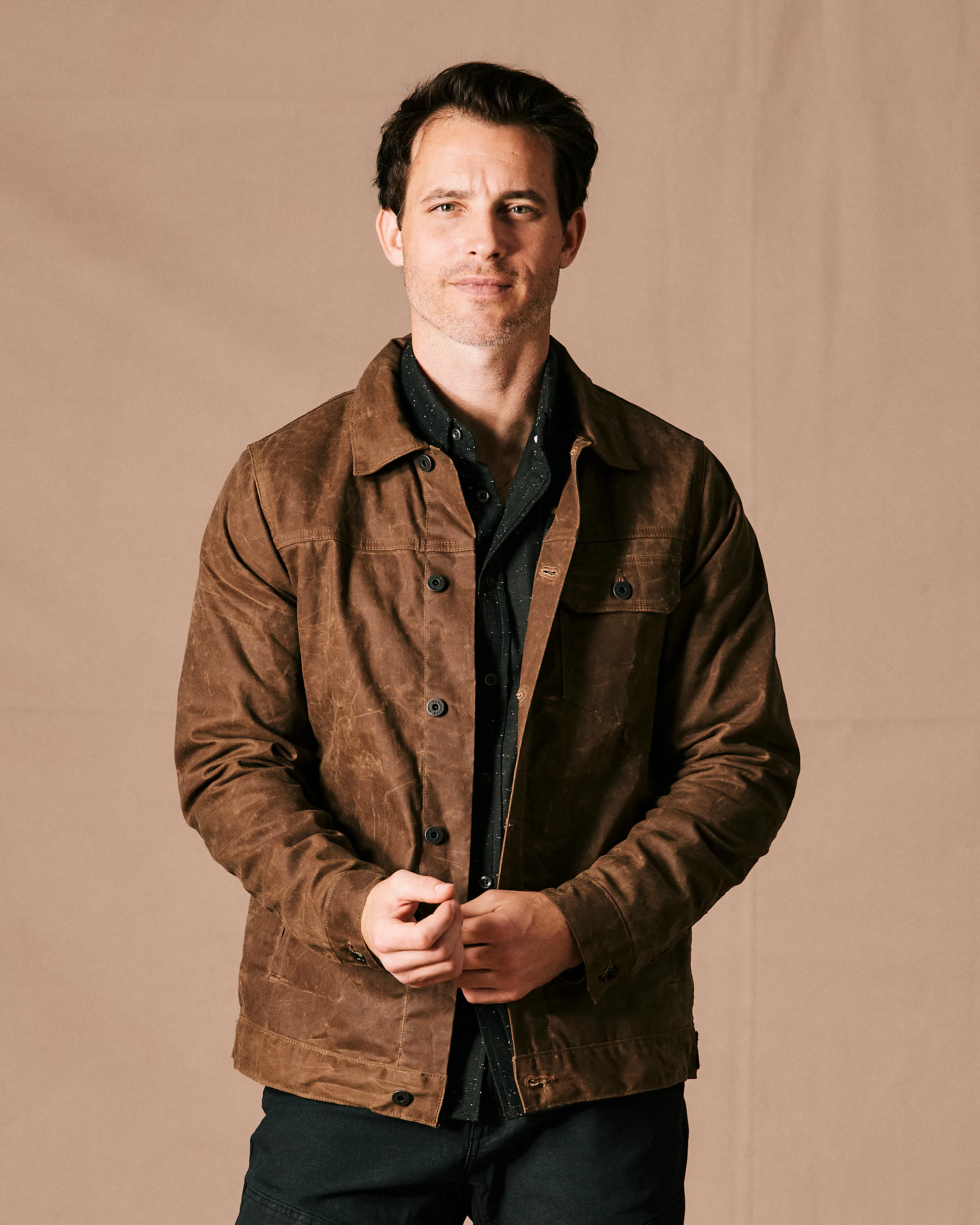 Flint and Tinder Flannel-Lined Waxed Trucker Jacket - Tall