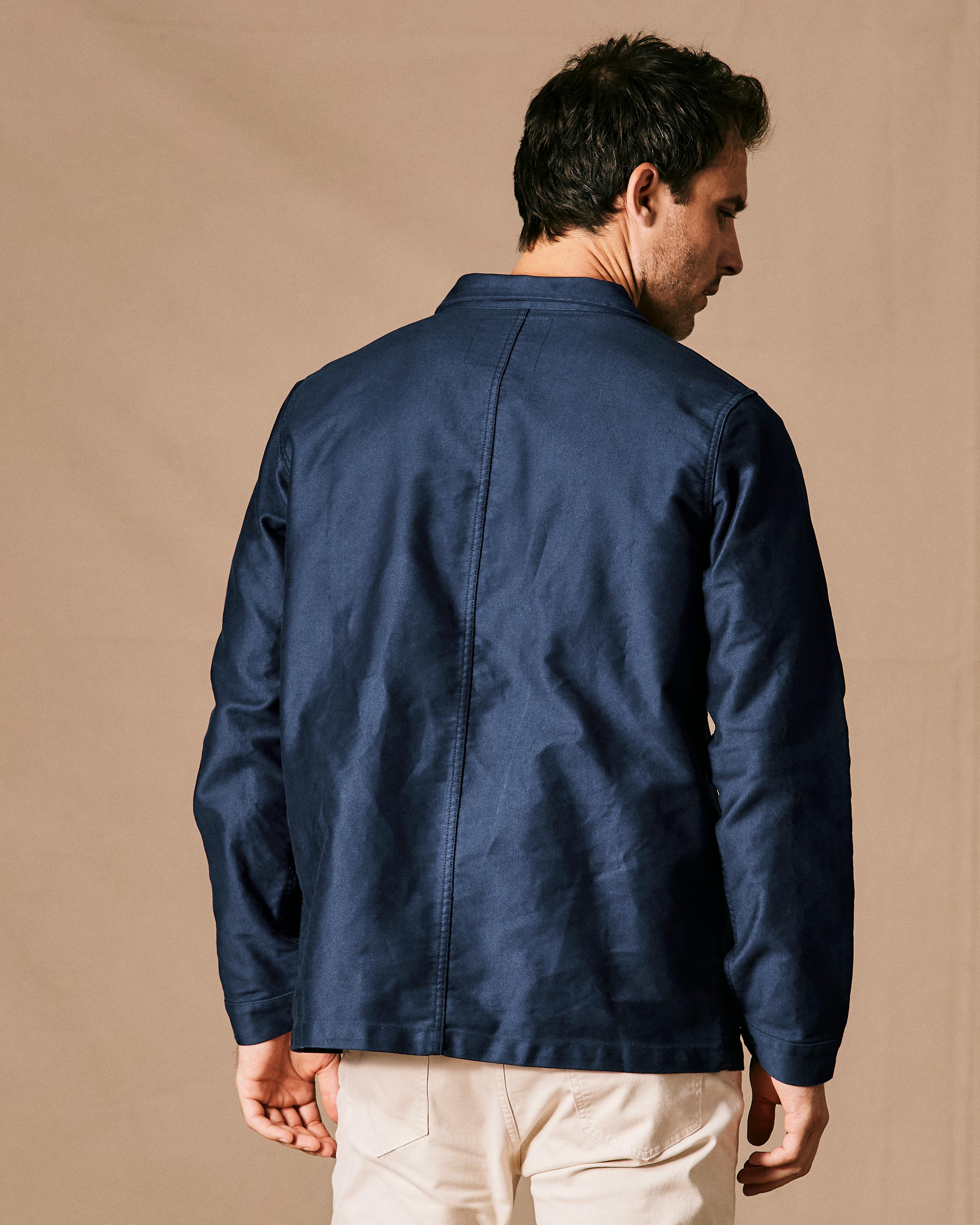 Le Mont St Michel French Work Chore Jacket Blue Chore Coats