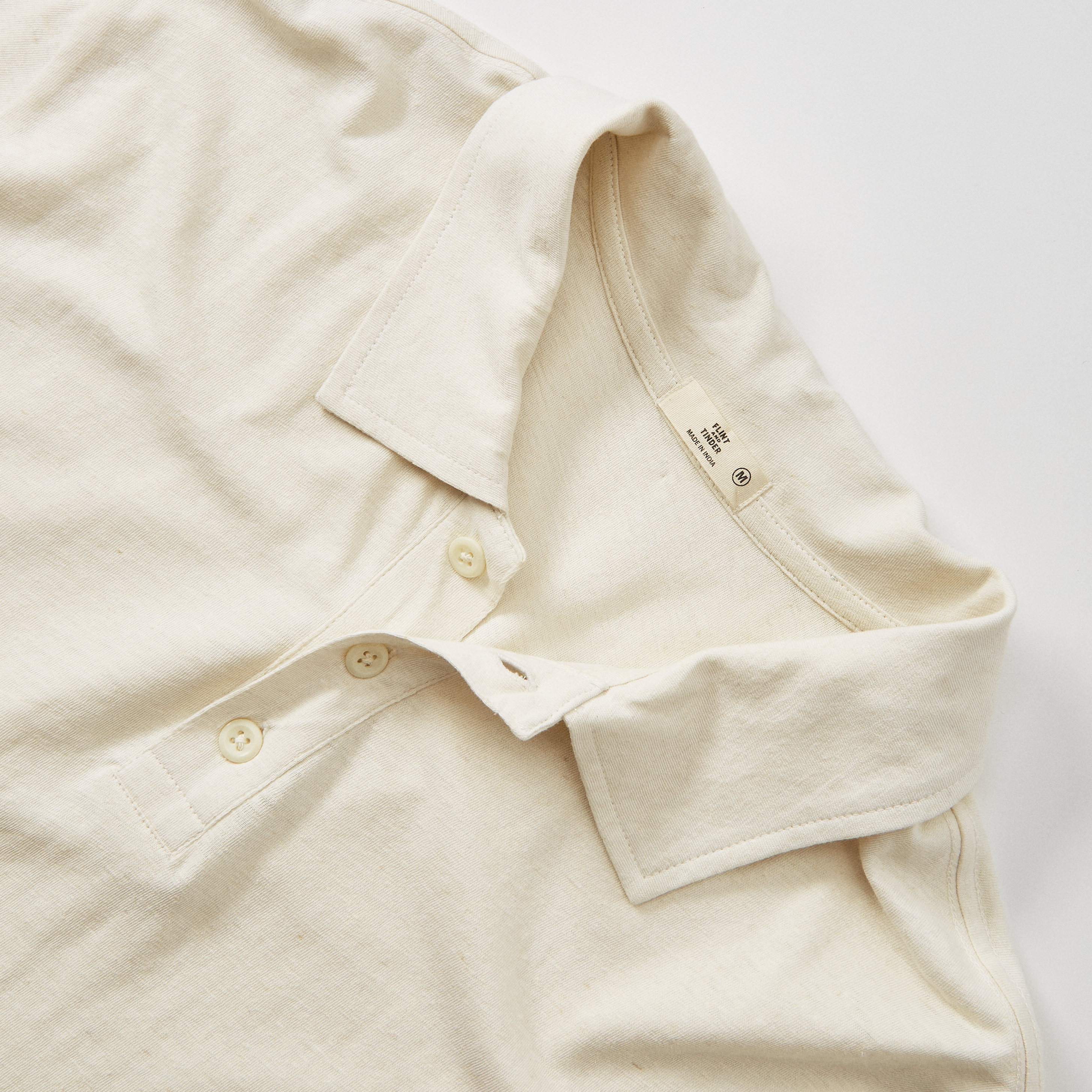 Flint and Tinder Cotton Hemp Polo Shirt - Natural | Polo