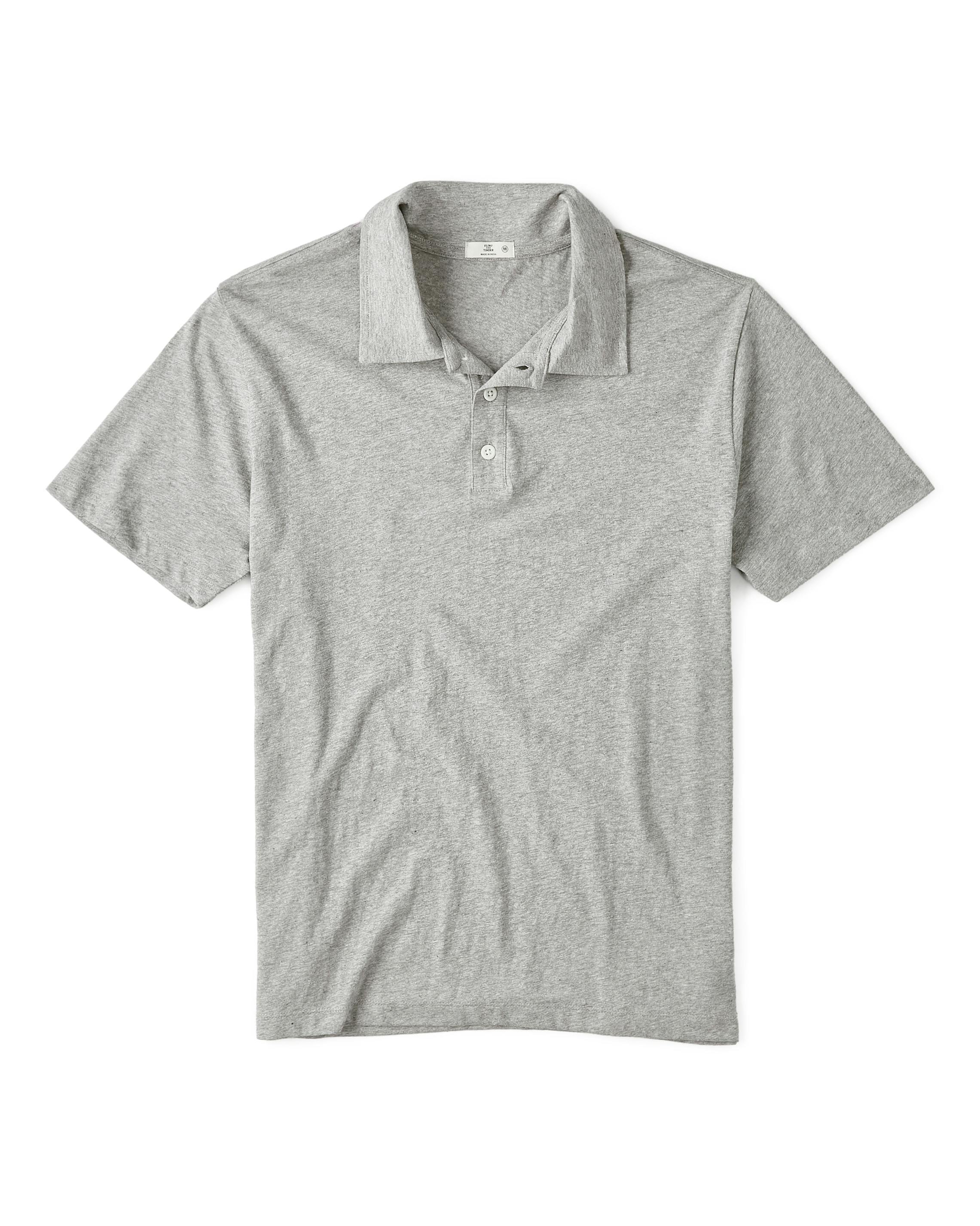 Flint and Tinder Cotton Hemp Polo Shirt Heather Grey Polo