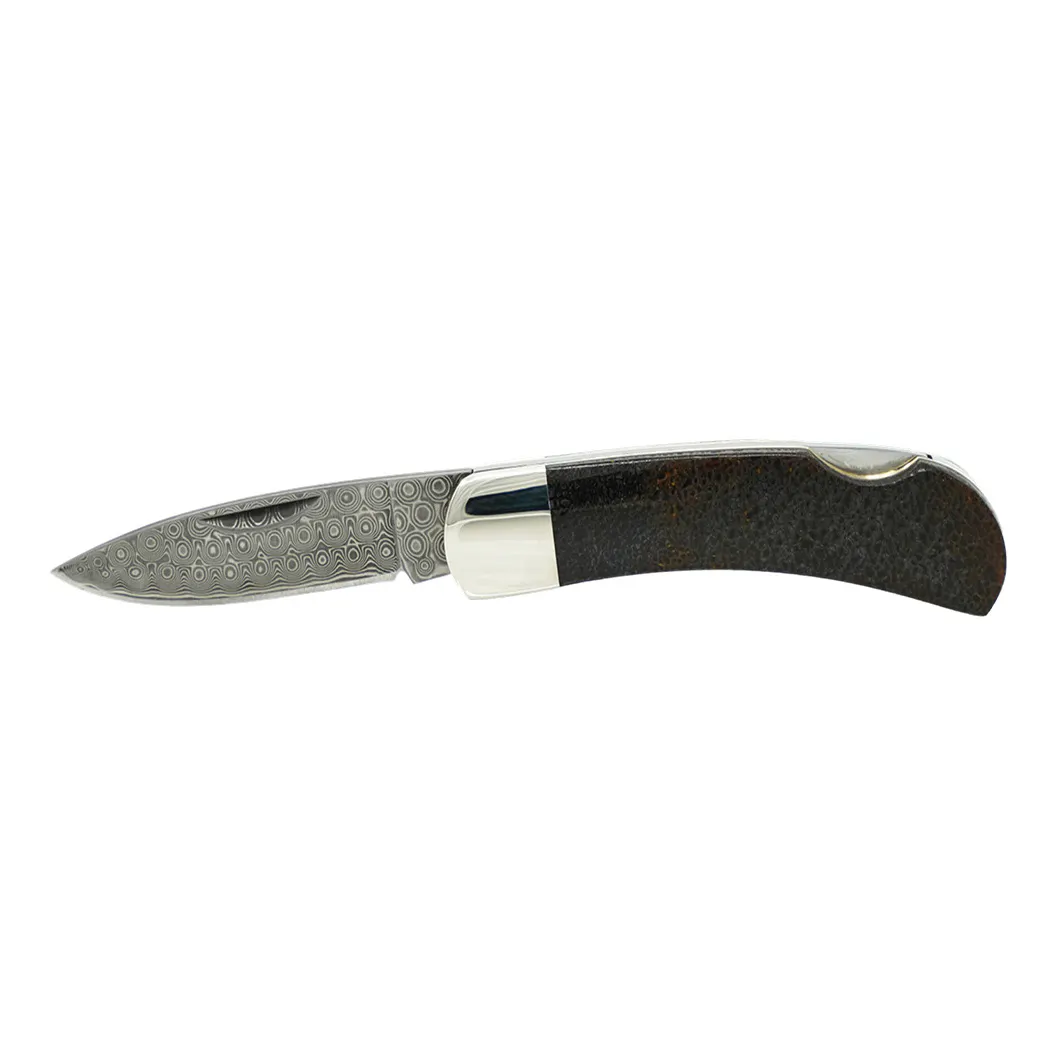 Santa Fe Stoneworks Damascus Lockback Pocket Knife - Solid Mammoth
