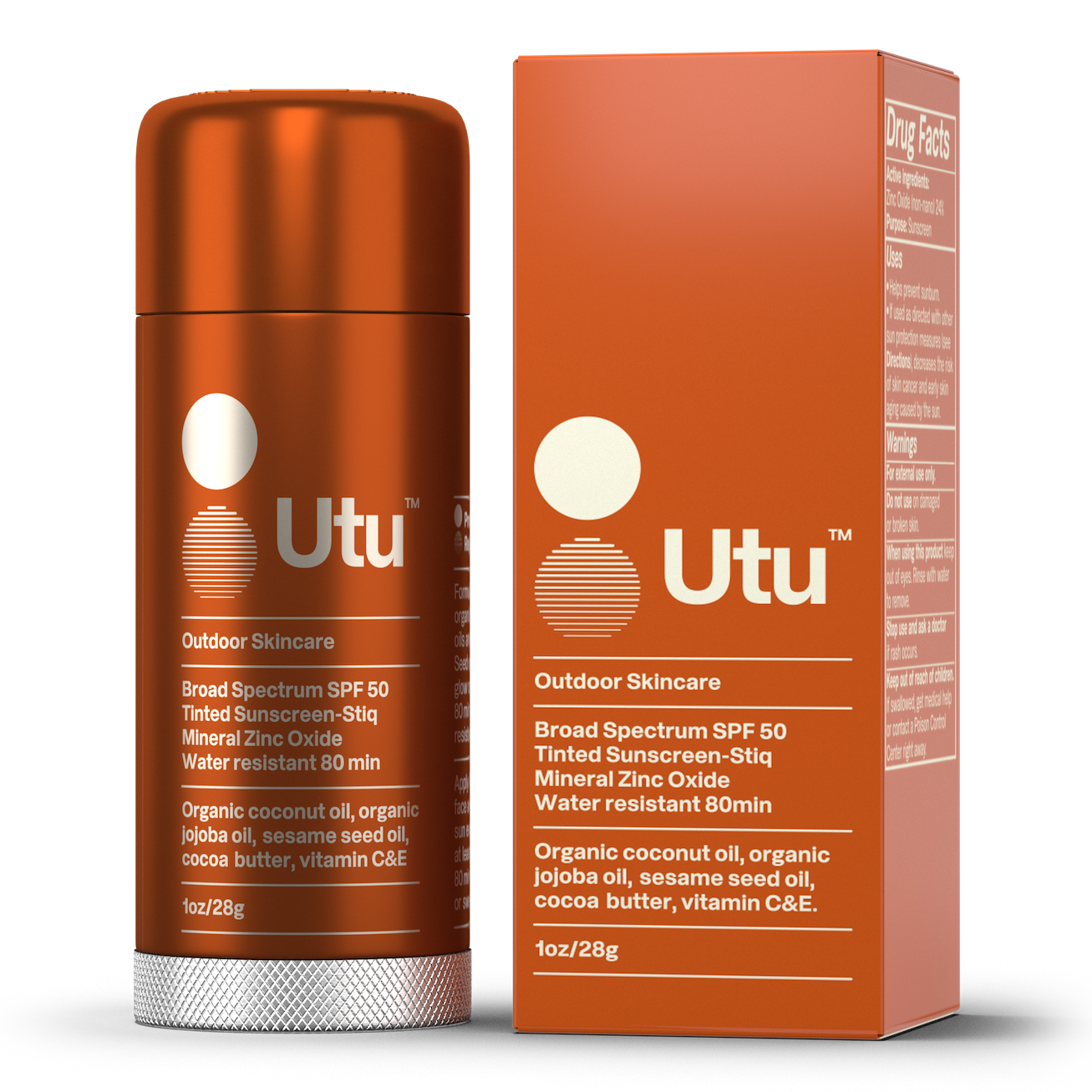 Utu Outdoor Skincare Moisturizing Sunscreen Stick - SPF50 - Orange