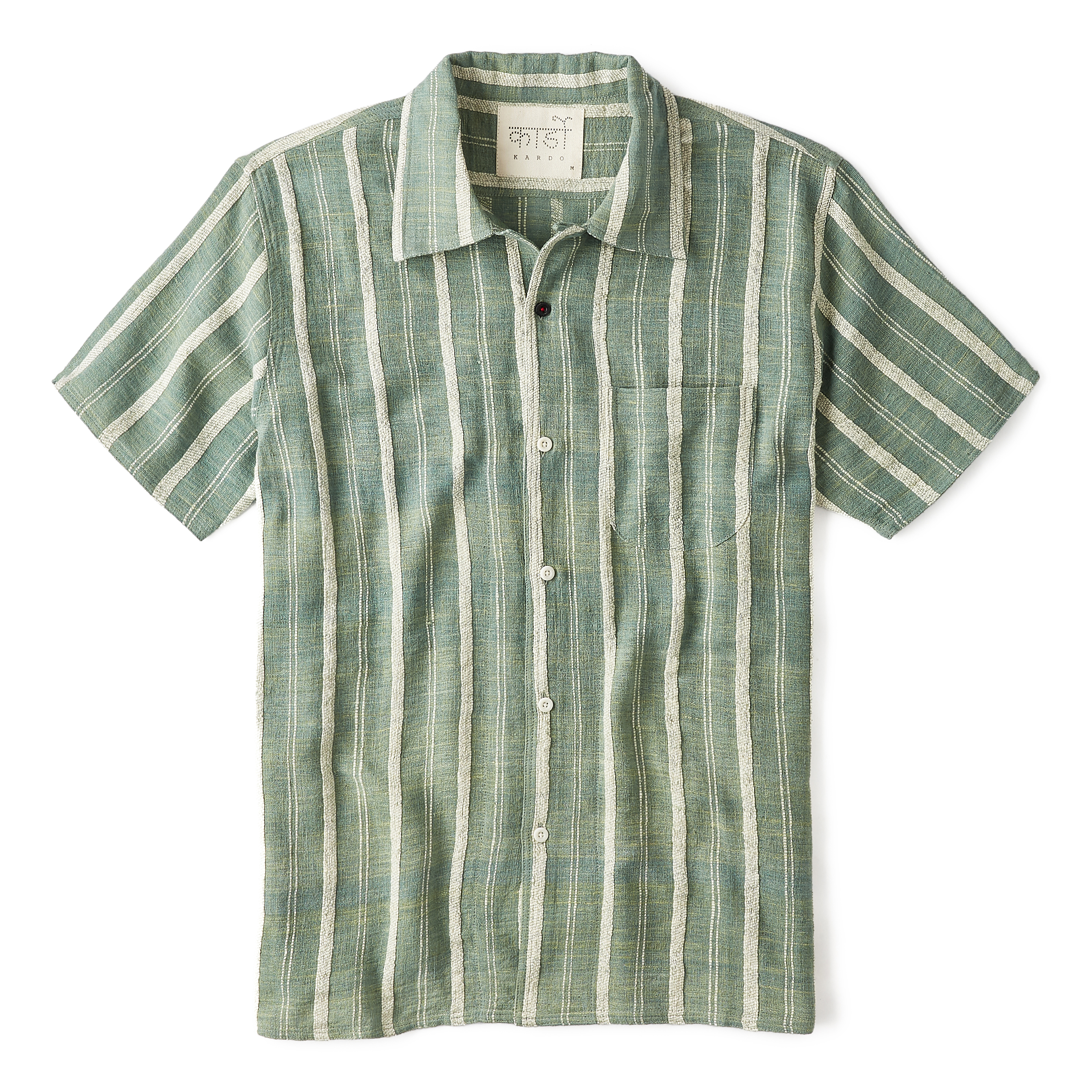 KARDO Chintan Handwoven Short Sleeve Shirt - Green | Short Sleeve