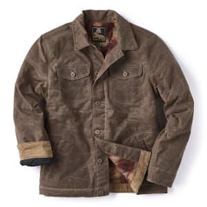 Flannel-Lined Quilted Waxed Rancher Jacket
