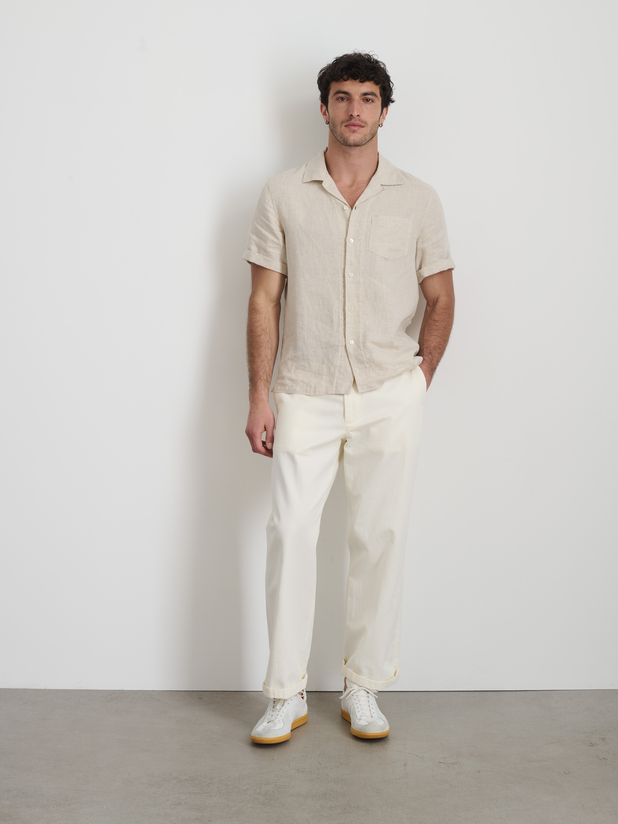 Alex Mill Short Sleeve Linen Camp Shirt - Flax | Short