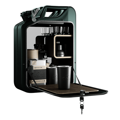 Danish Fuel Upcycled Bar Cabinet - Racing Green x Smoked Oak | Bar