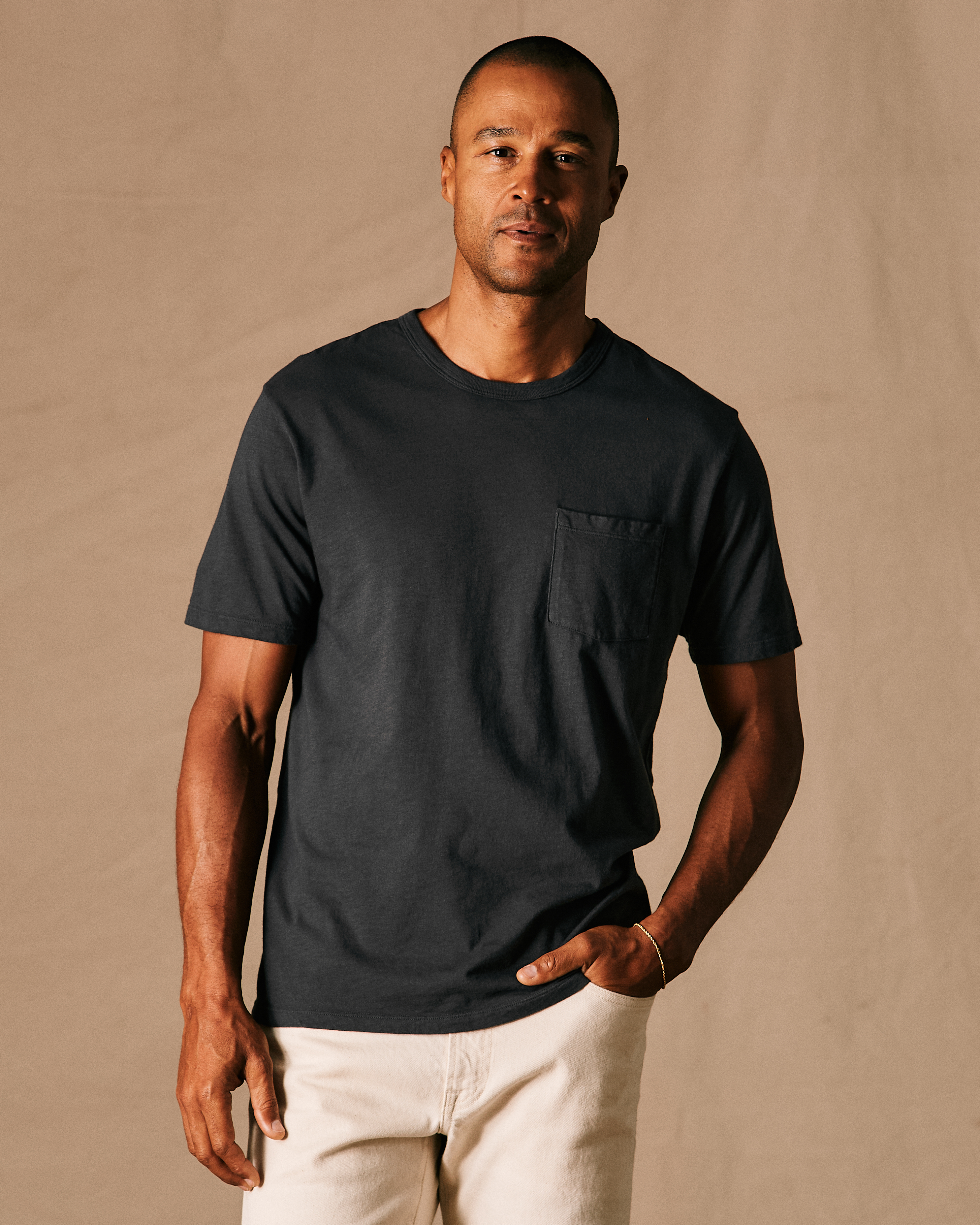 Flint and Tinder Vintage Slub Pocket T-Shirt - Charcoal | T